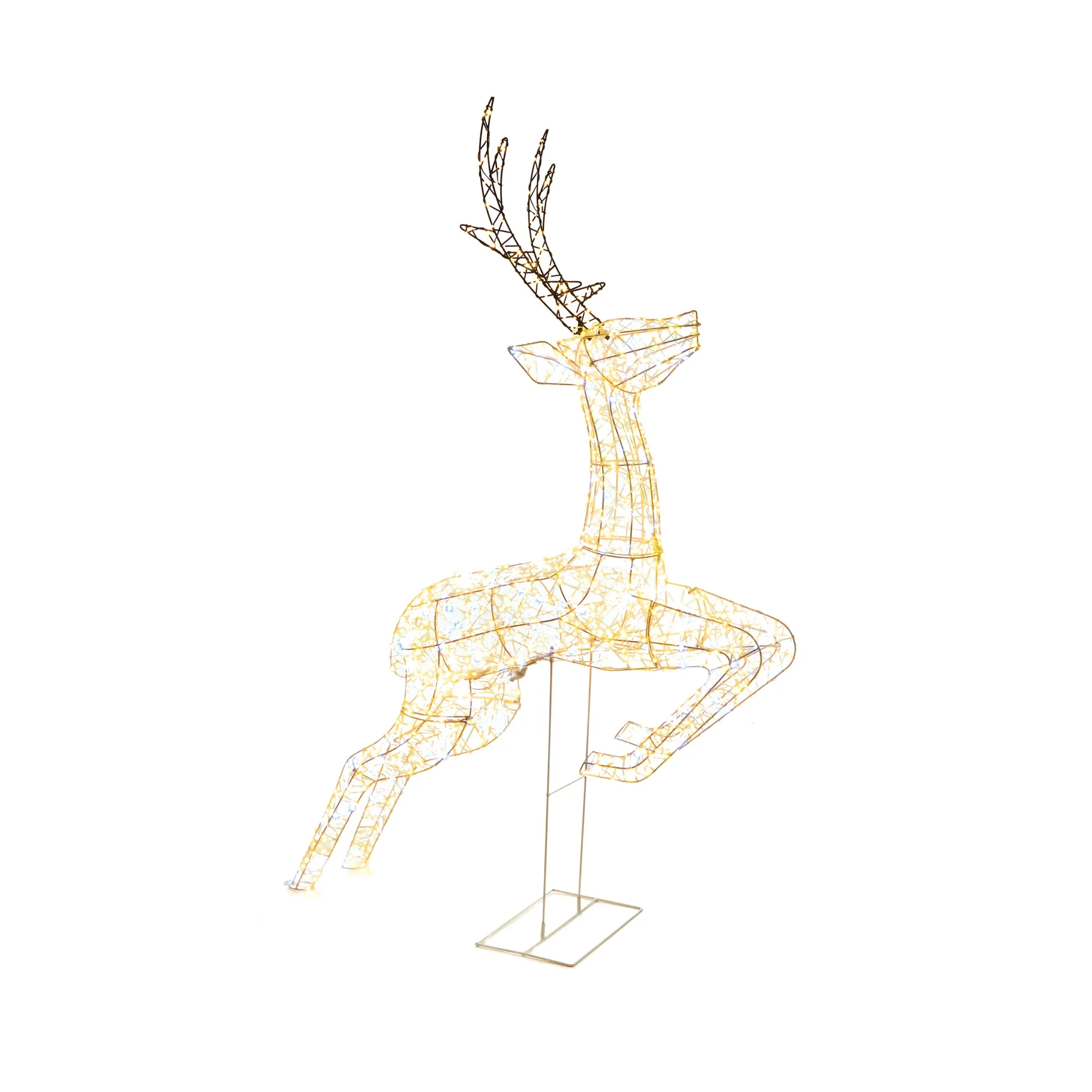 1.5m White & Warm White LED Jumping Stag with 1560 Twinkling FlexiBright LEDs - Image 3