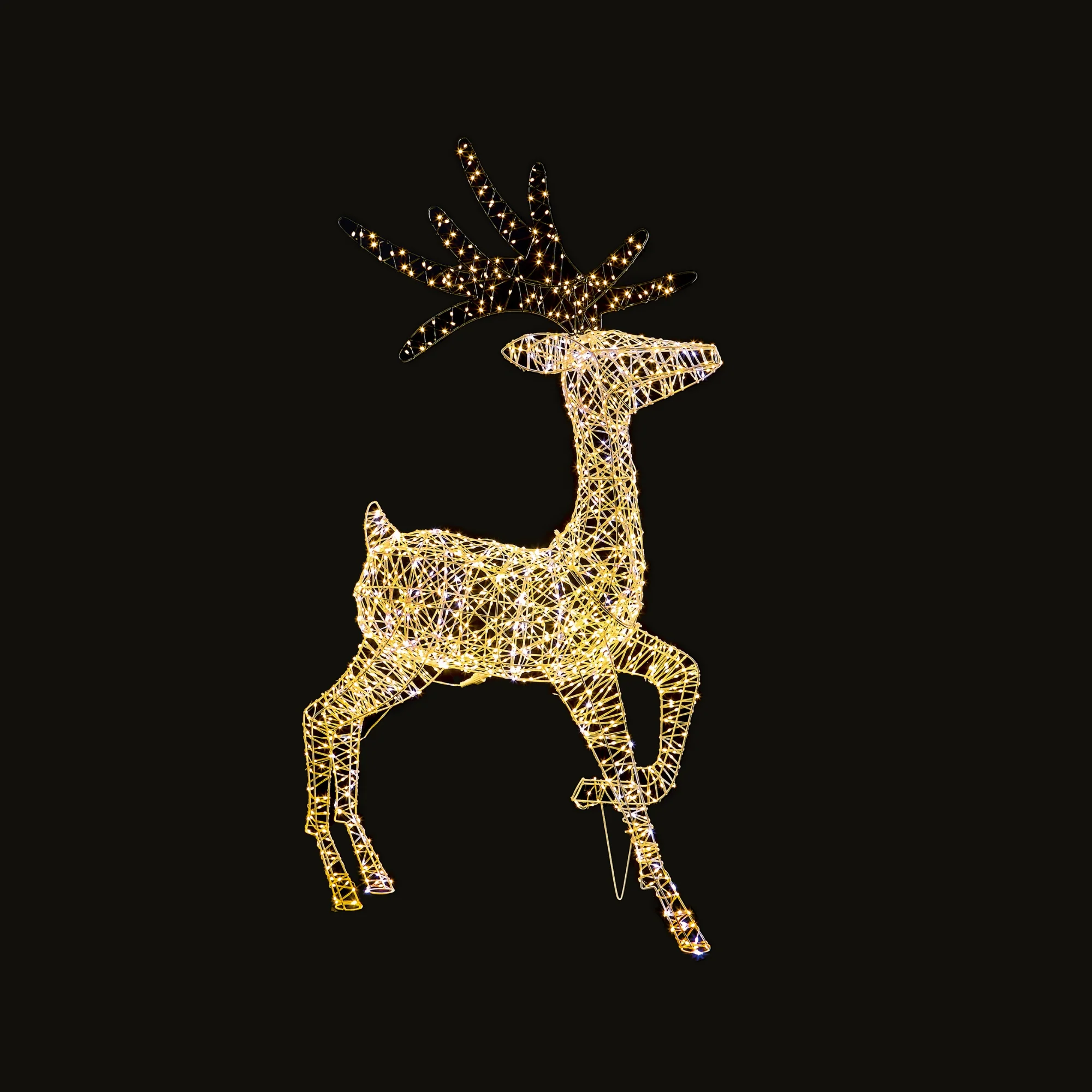 1.3m White & Warm White LED Reindeer with 1600 Twinkling FlexiBright LEDs - Image 3