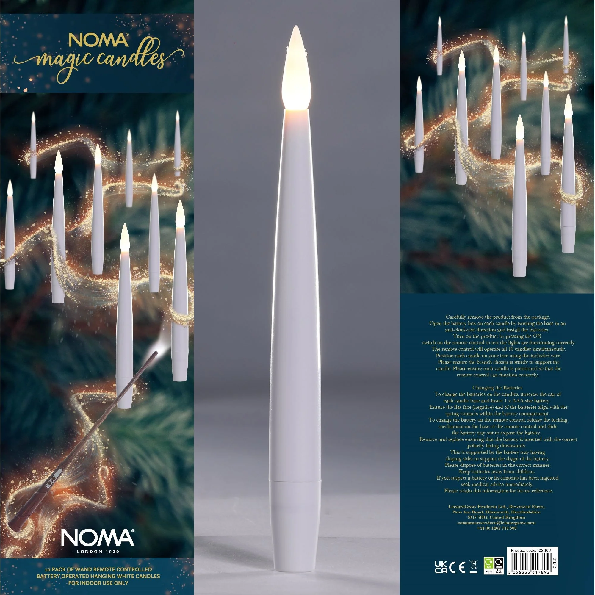 10 Floating White Candles with Magic Wand Controller Christmas Tree Lights - Image 4