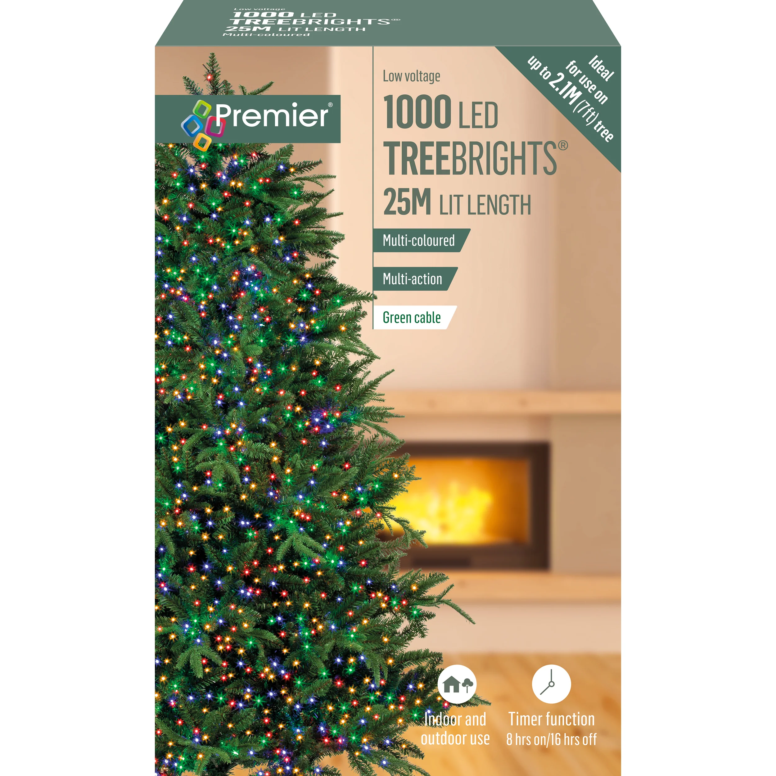 1000 Multi Coloured Treebrights Multi Action LED Lights with Timer - Image 3