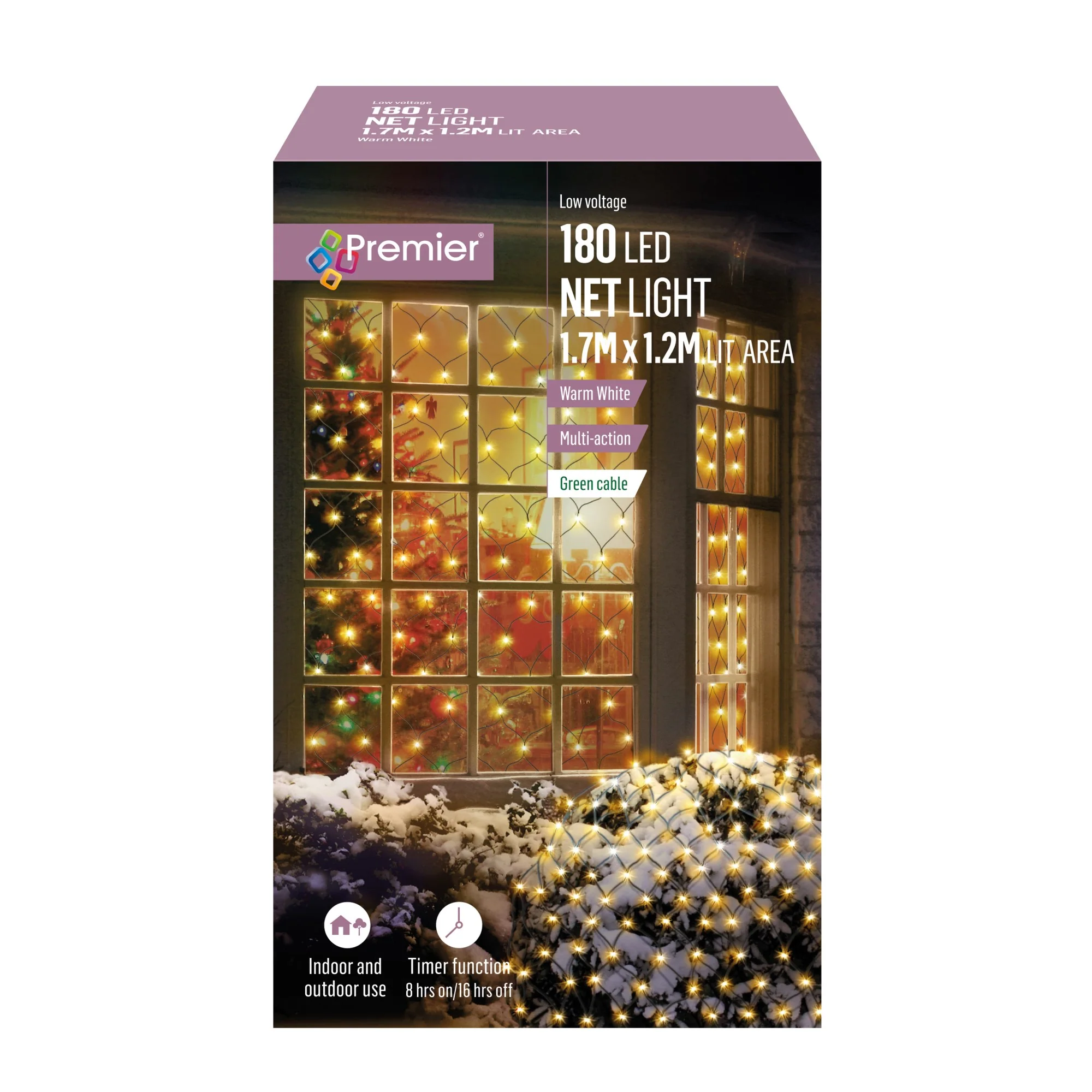180 Warm White Multi Action LED Net Light 1.75m x 1.2m - Image 2