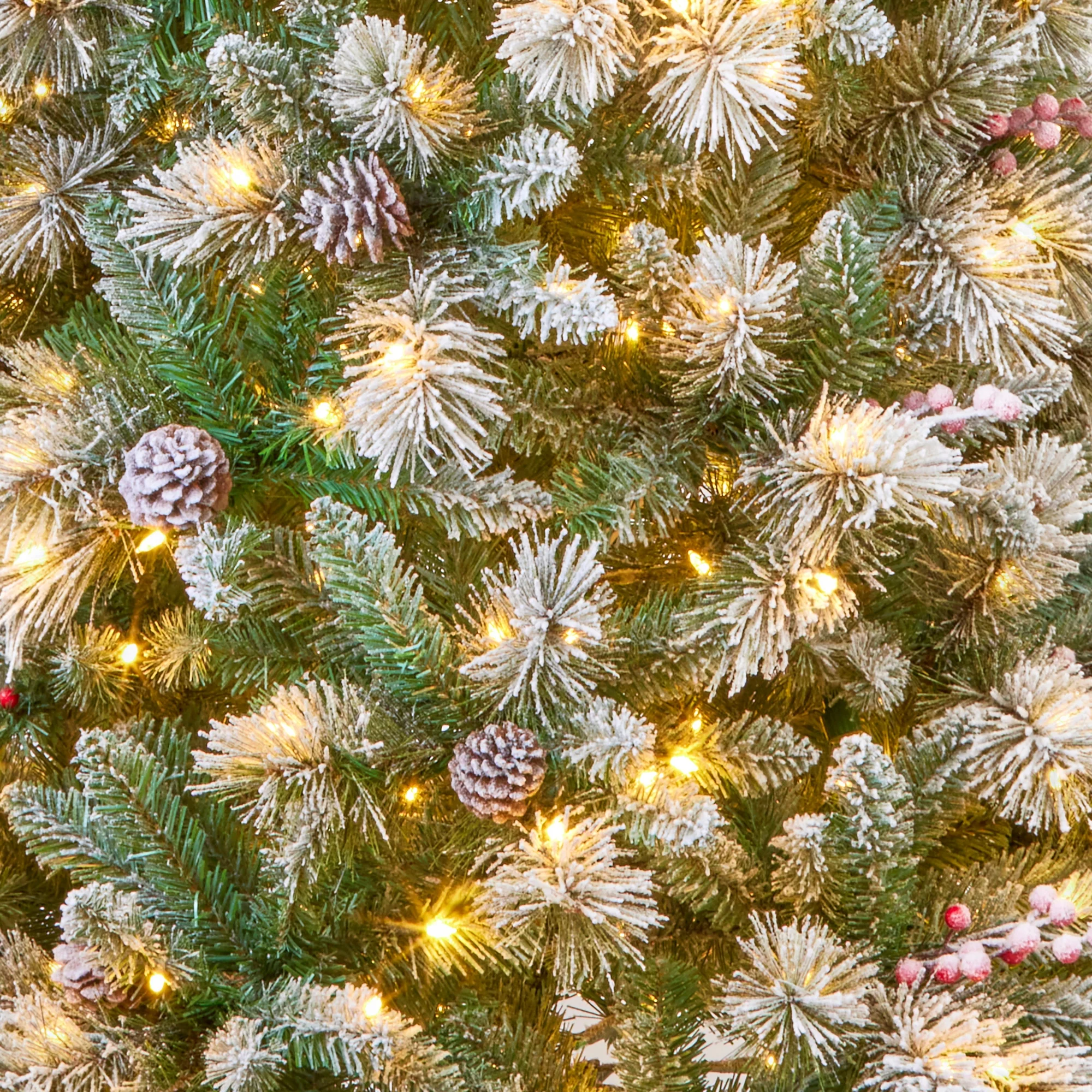 2.2m Pre Lit Frosted Calgary Tree with 450 Warm White LEDs - Image 6