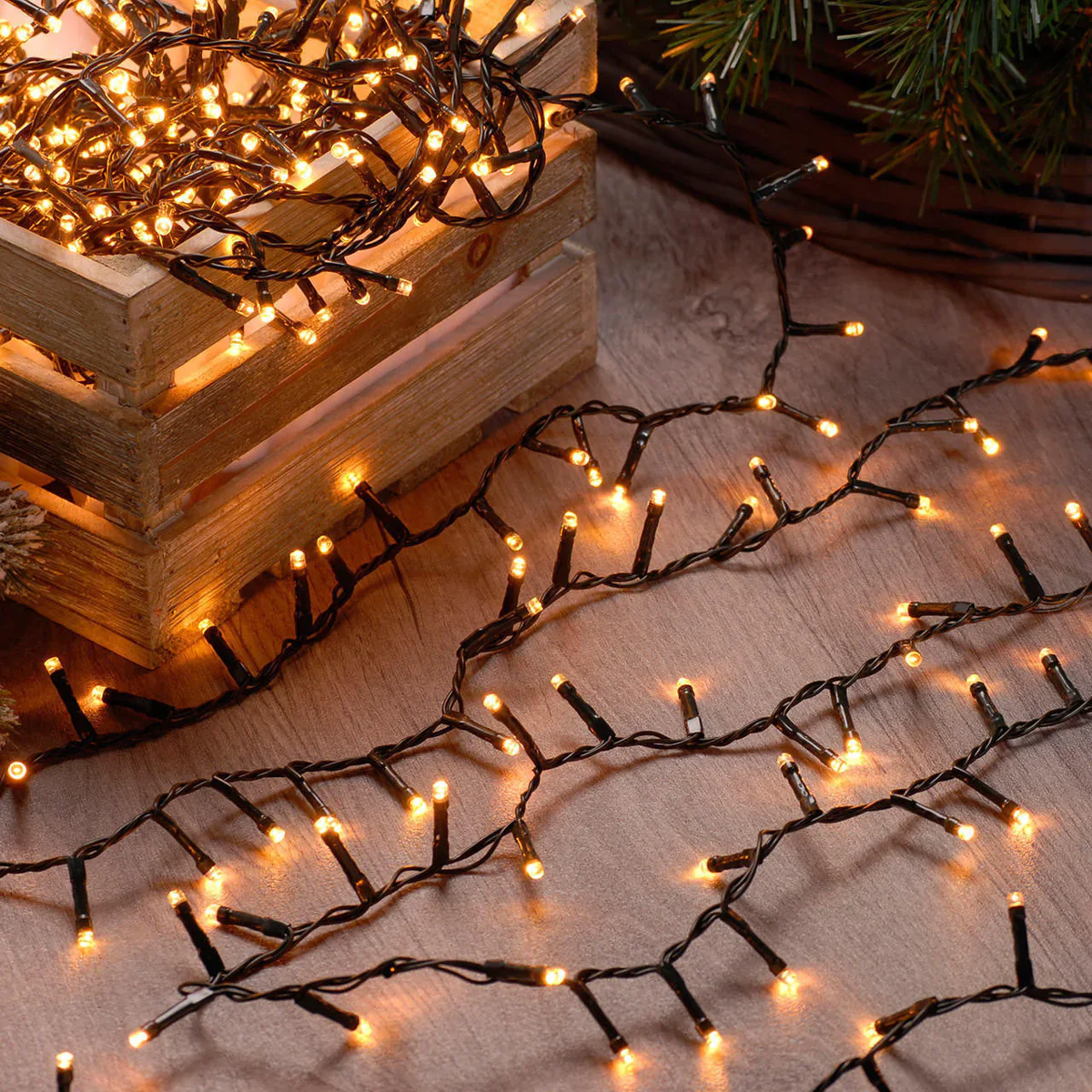 200 Battery Operated Warm White Timer Firefly Lights - Image 2