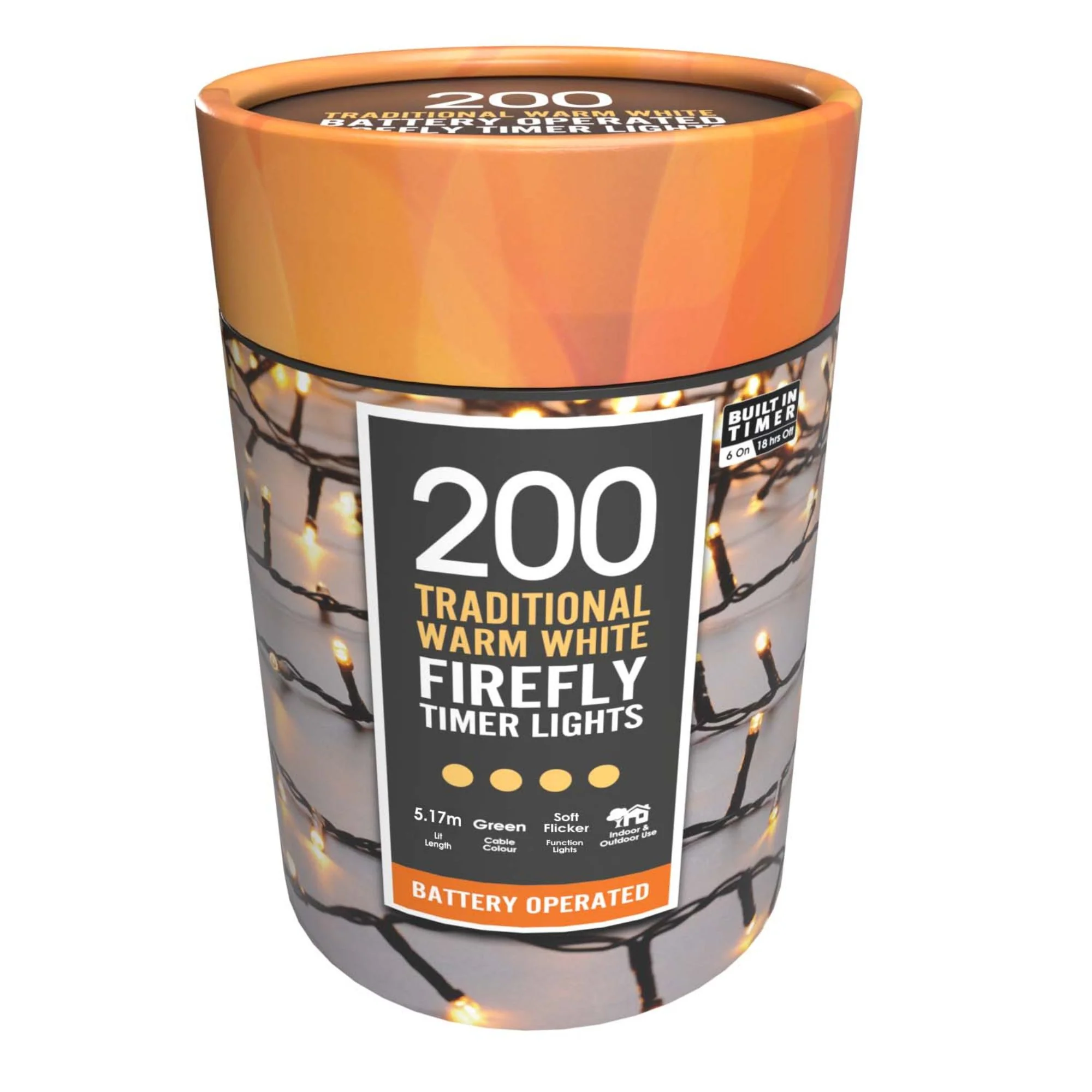 200 Battery Operated Warm White Timer Firefly Lights - Image 4