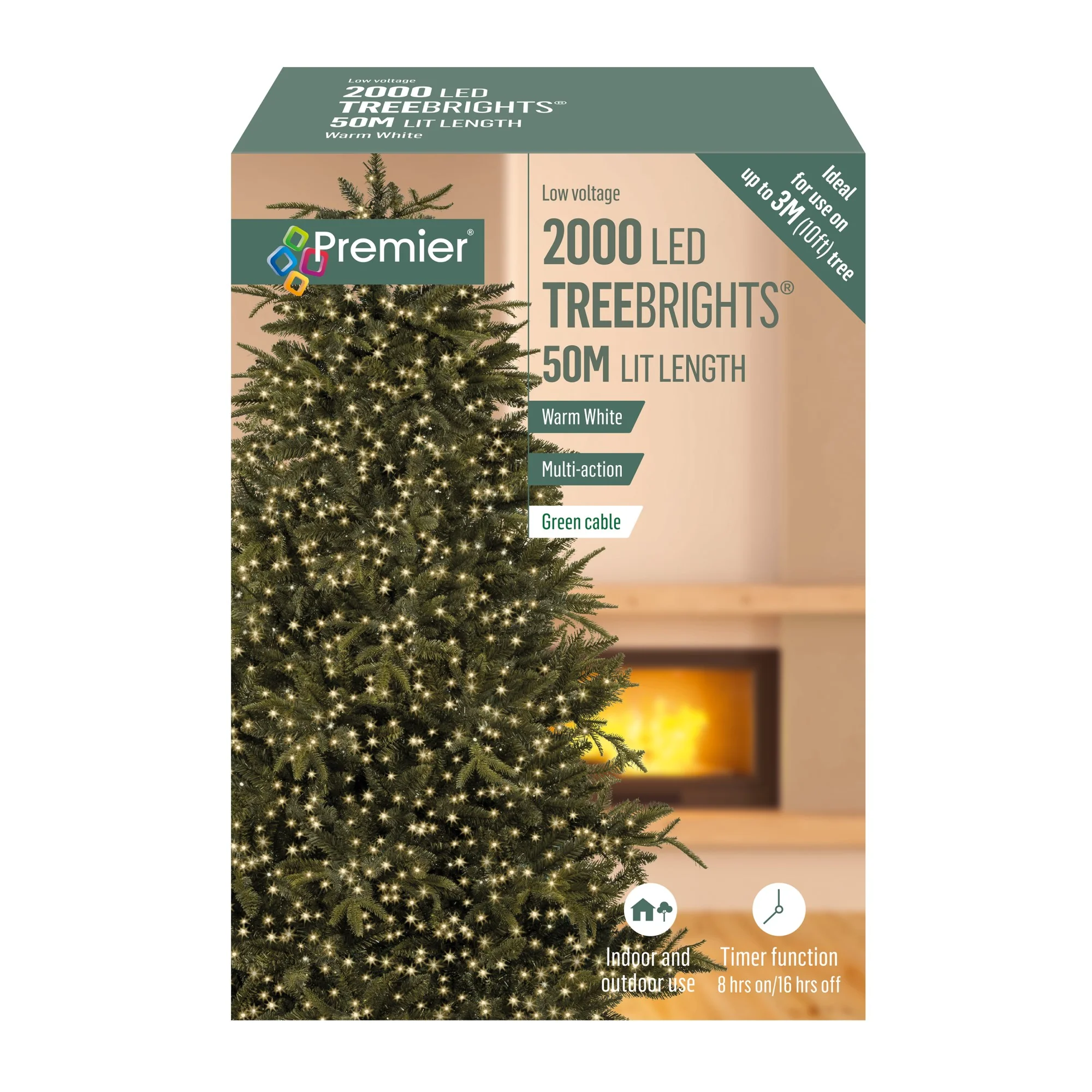 2000 Warm White Treebrights Multi Action LED Lights with Timer - Image 4