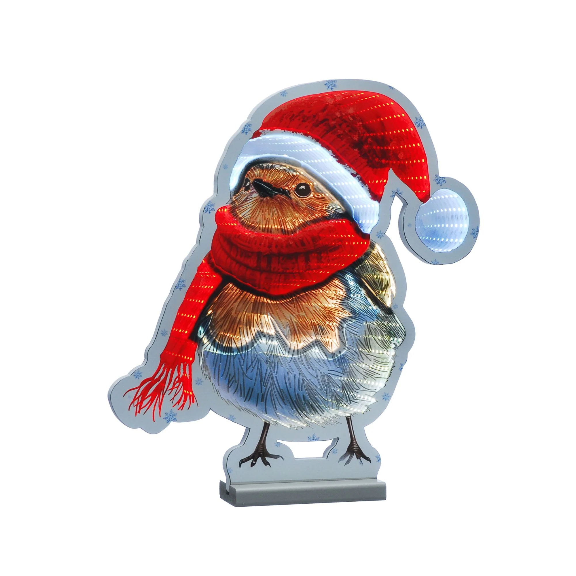 20cm Robin with Scarf Christmas Infinity Light - Image 2