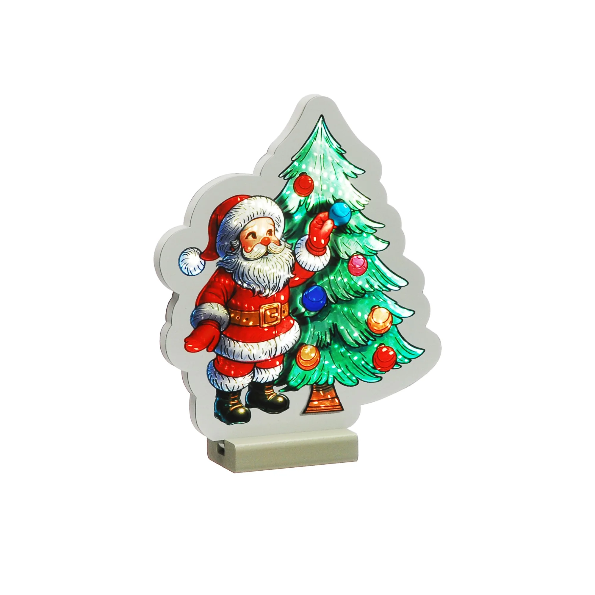 20cm Santa and Christmas Tree Infinity Light - Image 2