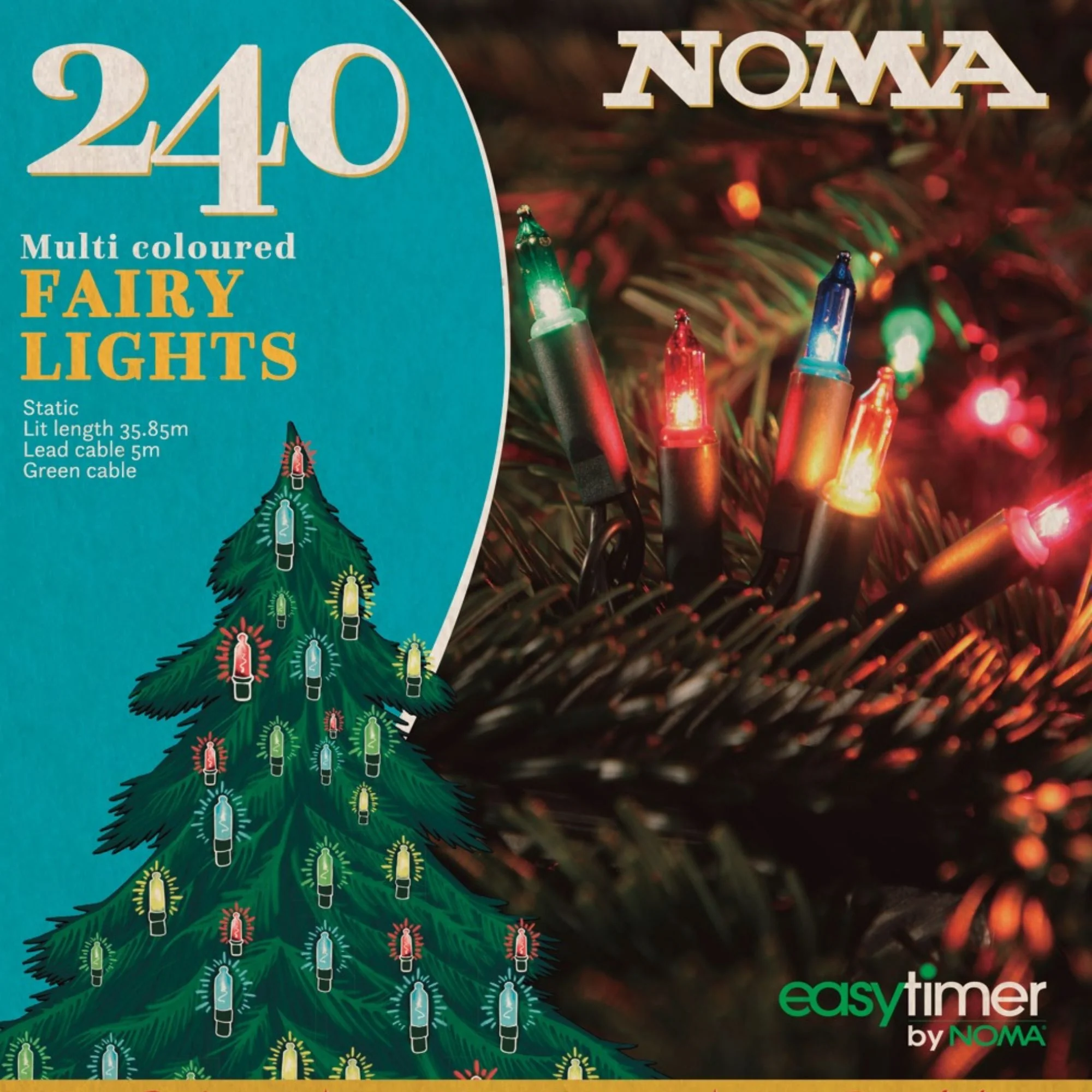 240 LED Multi Coloured Classic Retro Fairy String Lights - Image 2