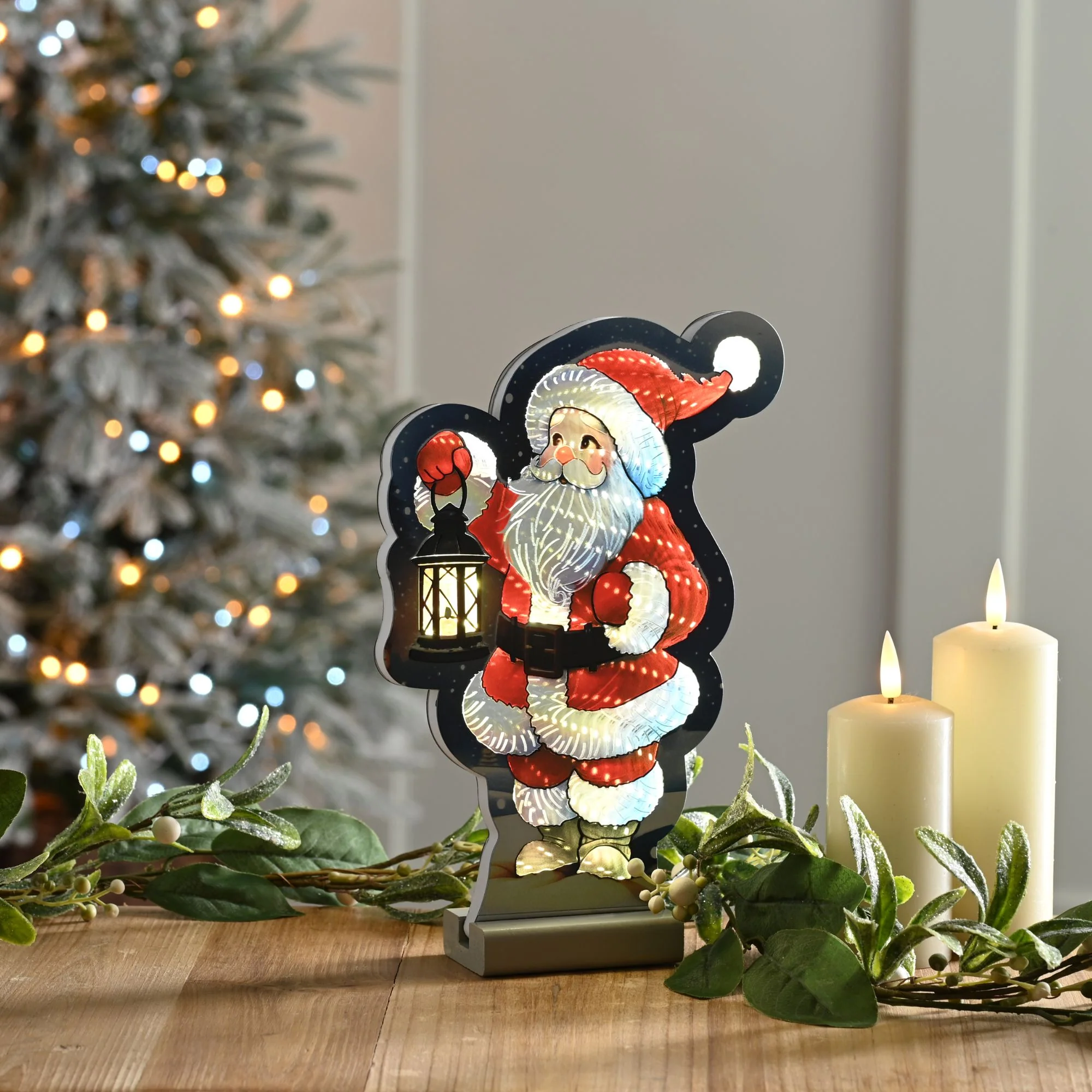 24cm Cute Santa with Lantern USB Christmas Infinity Light