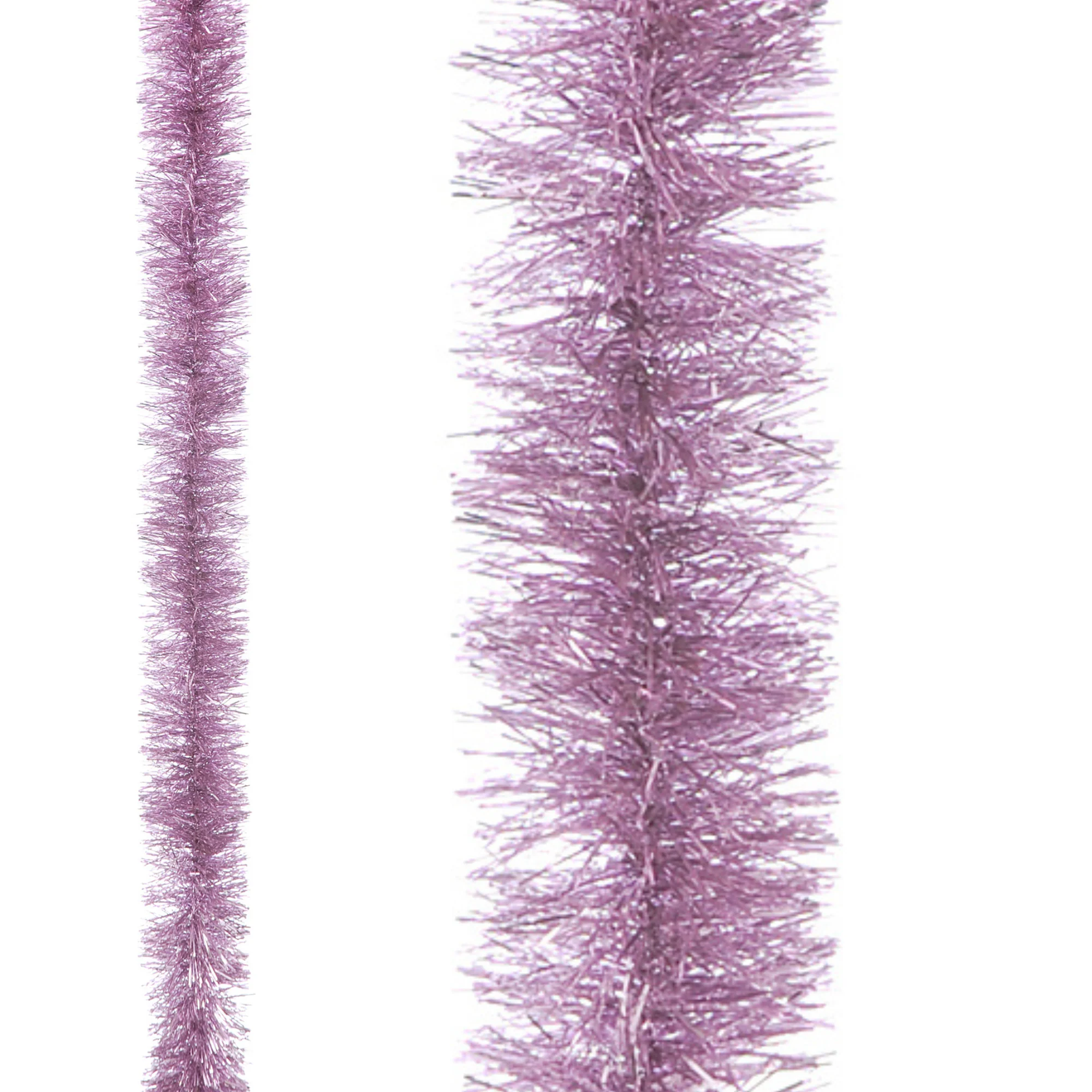 2m Fine Cut Thick Christmas Tinsel Blush Pink