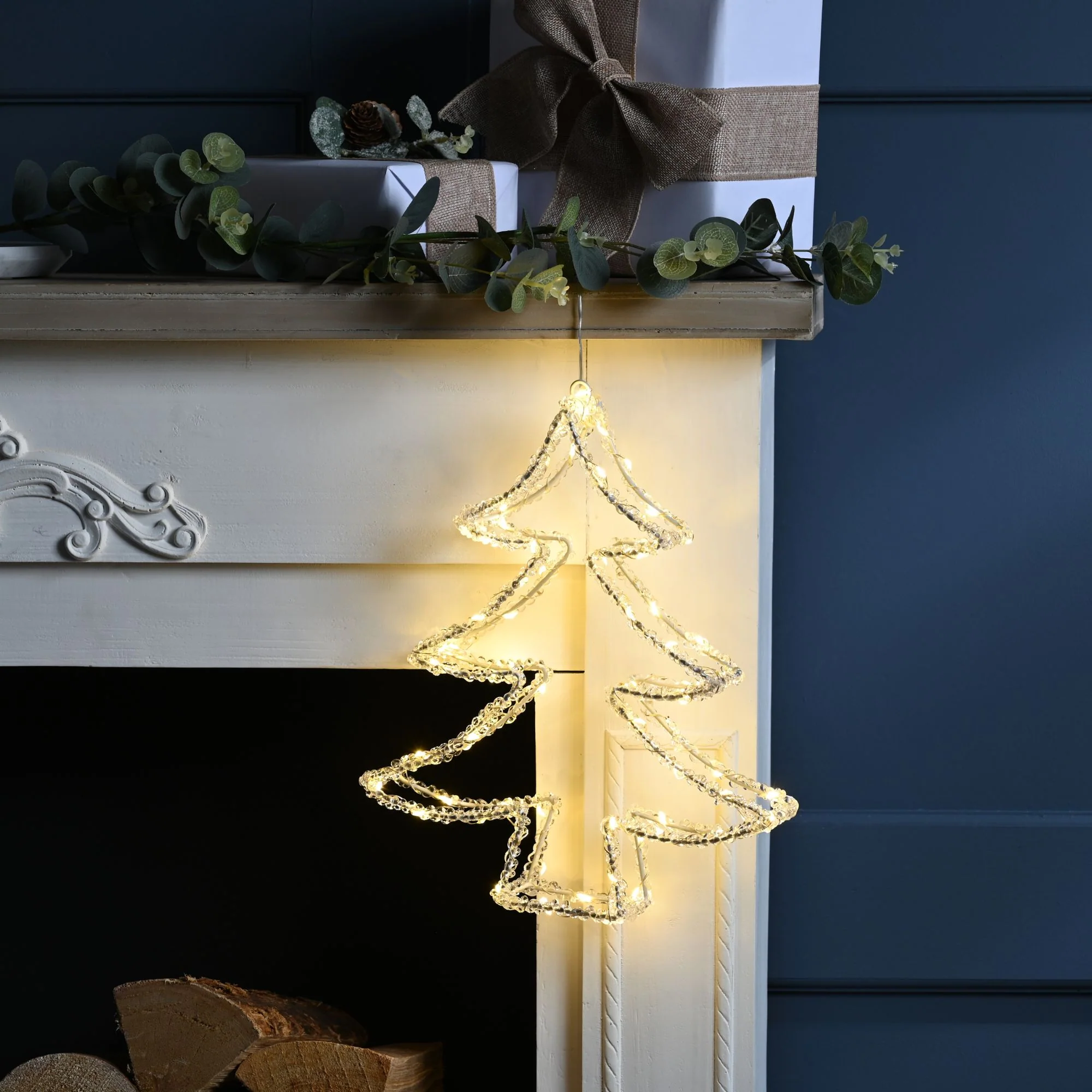 34cm Acrylic Christmas Tree with 80 Warm White LEDs - Image 2
