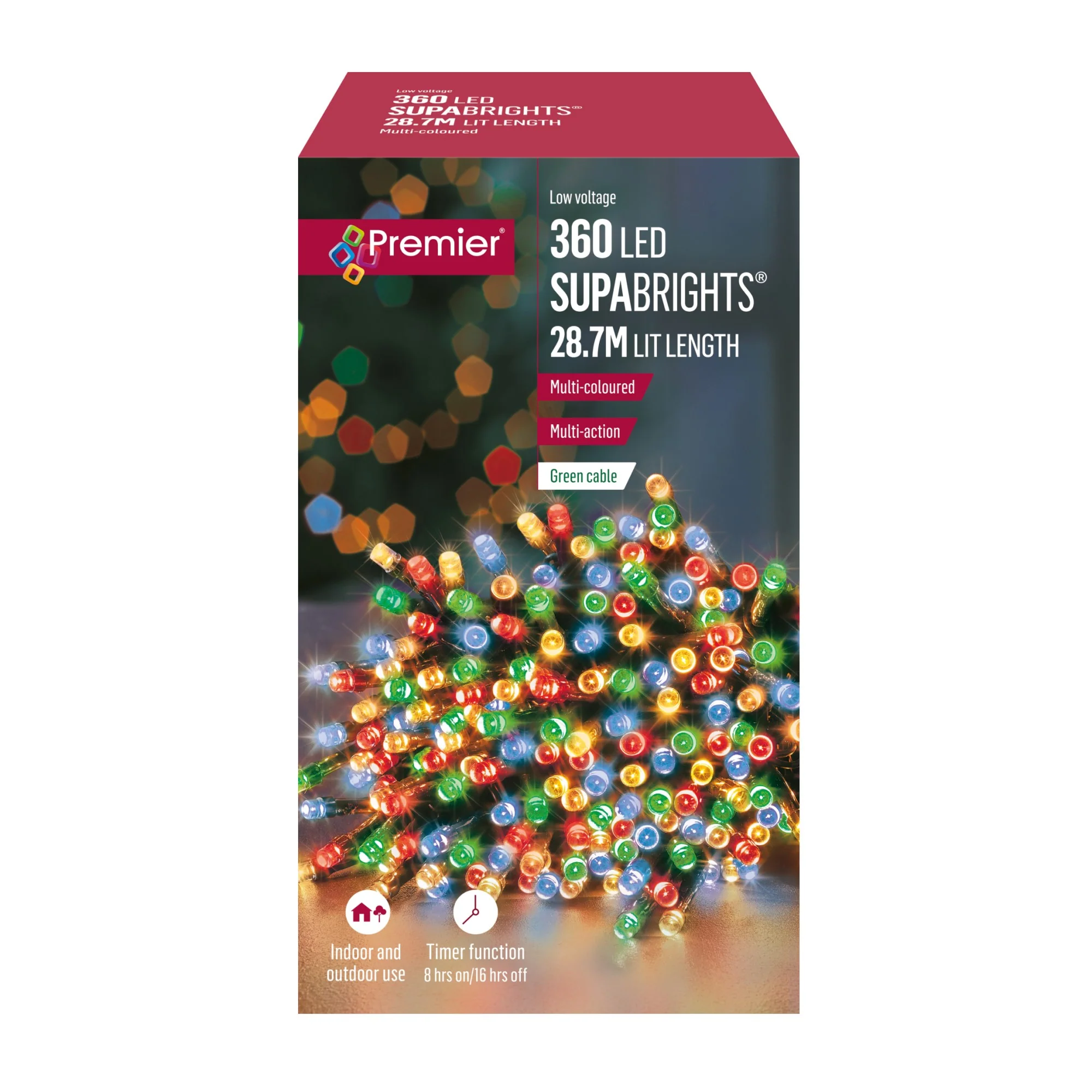 360 Multi Coloured Supabrights Multi Action LED String Lights with Timer - Image 3
