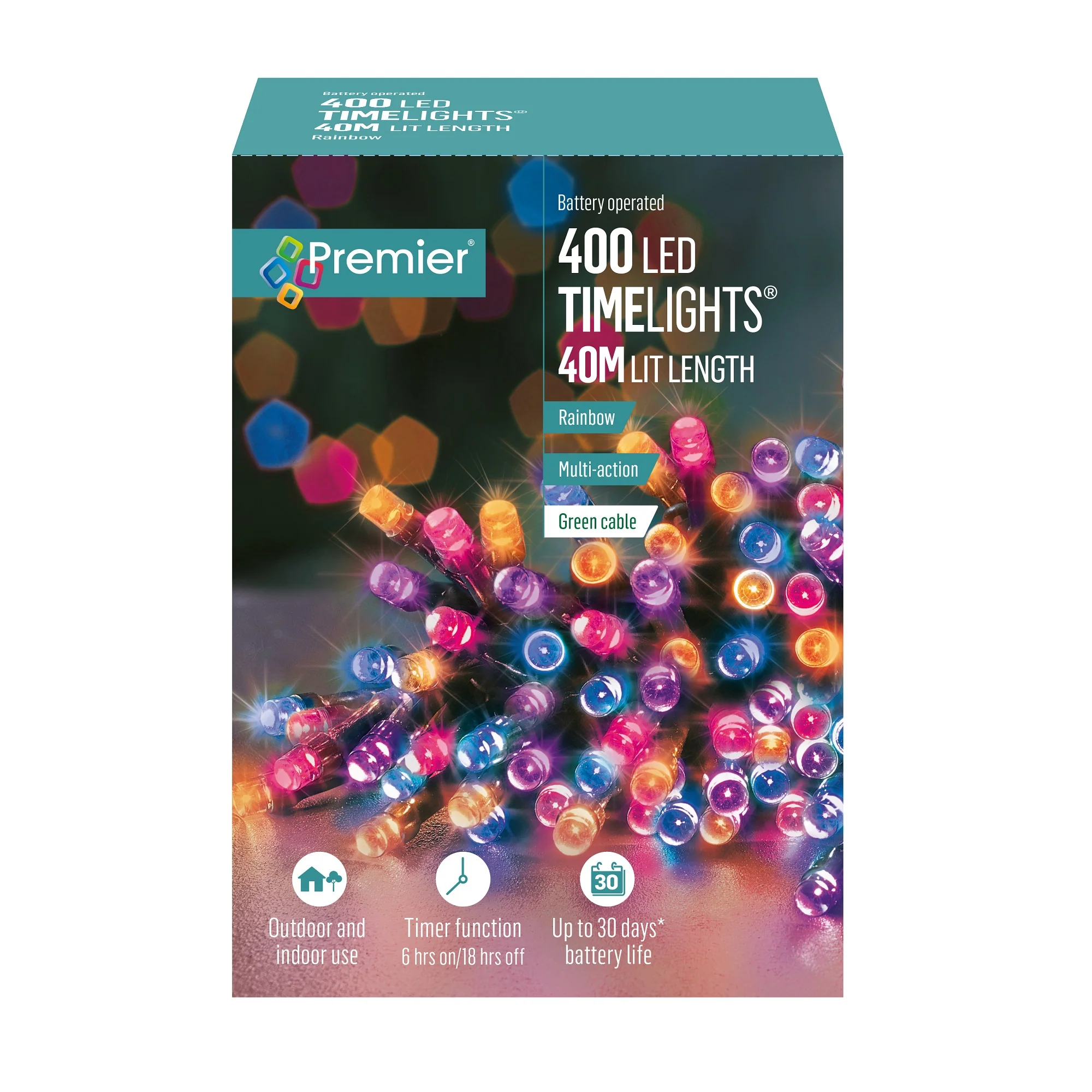 400 Rainbow Multi Action Battery Powered LED Lights with Timer - Image 2