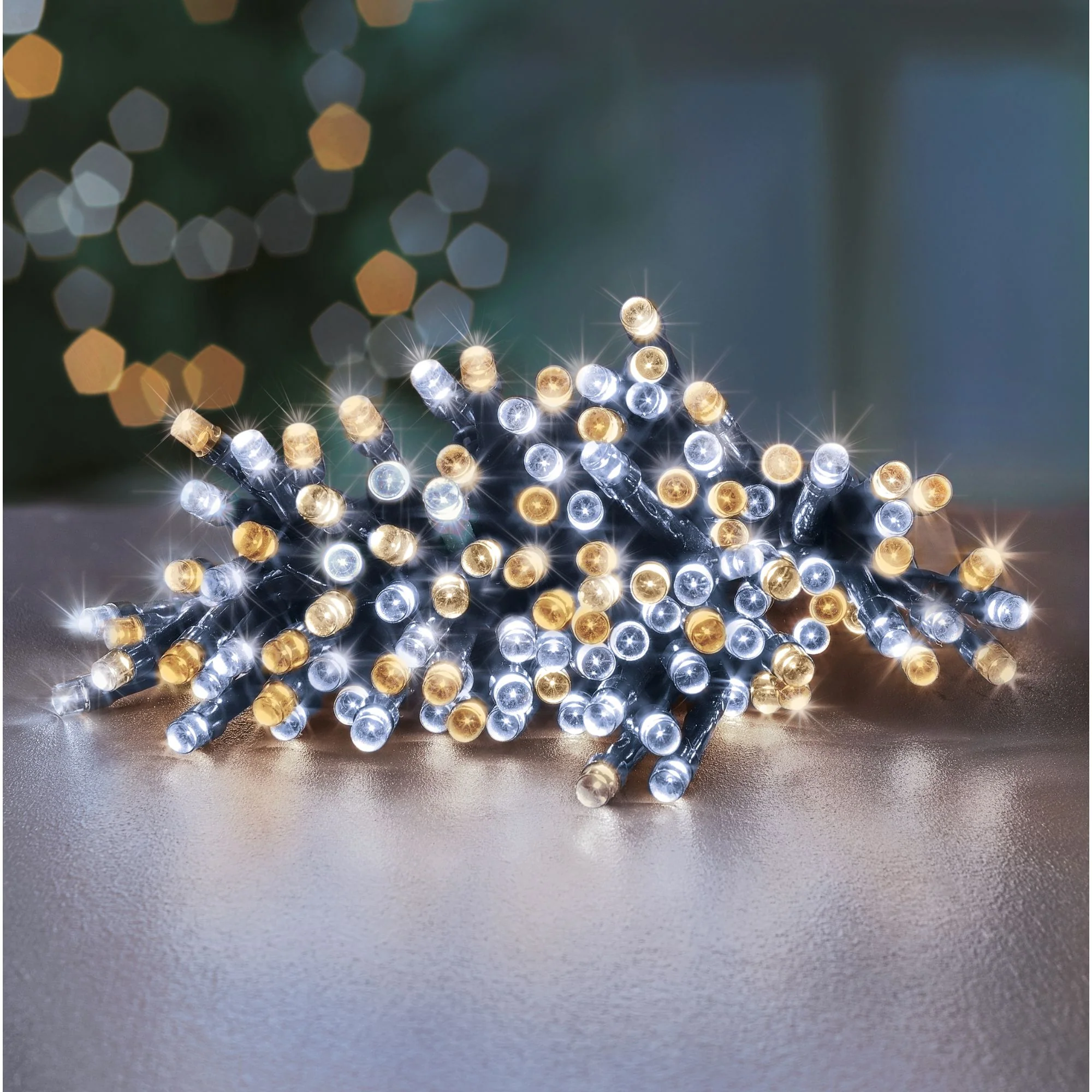 400 White and Warm White Mix Multi Action Battery Powered LED Lights with Timer