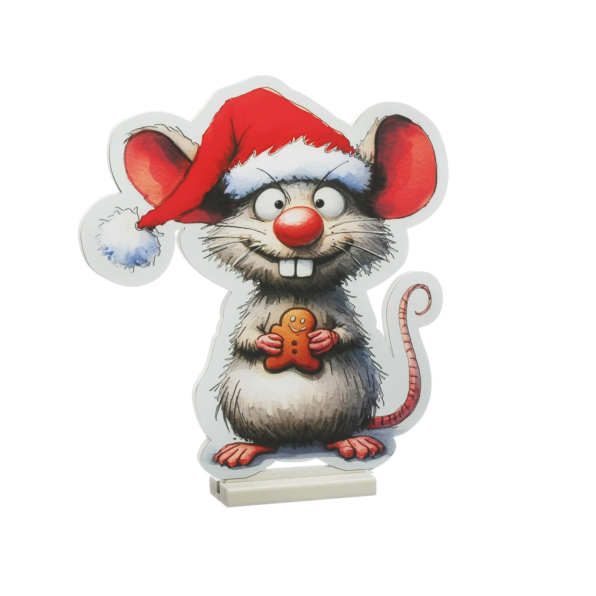 40cm Cute Rat with Santa Hat Christmas Infinity Light - Image 3