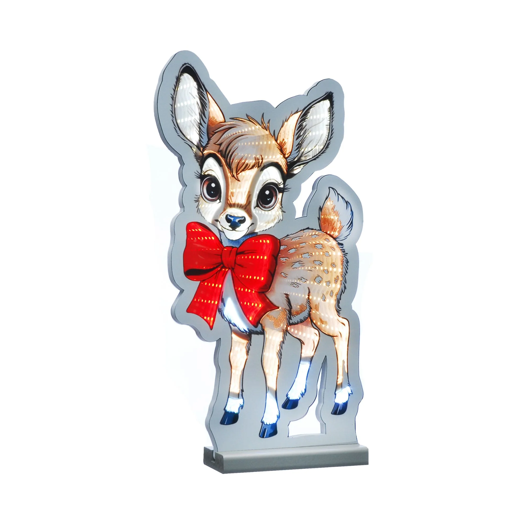 40cm Reindeer with Red Bow Christmas Infinity Light - Image 2