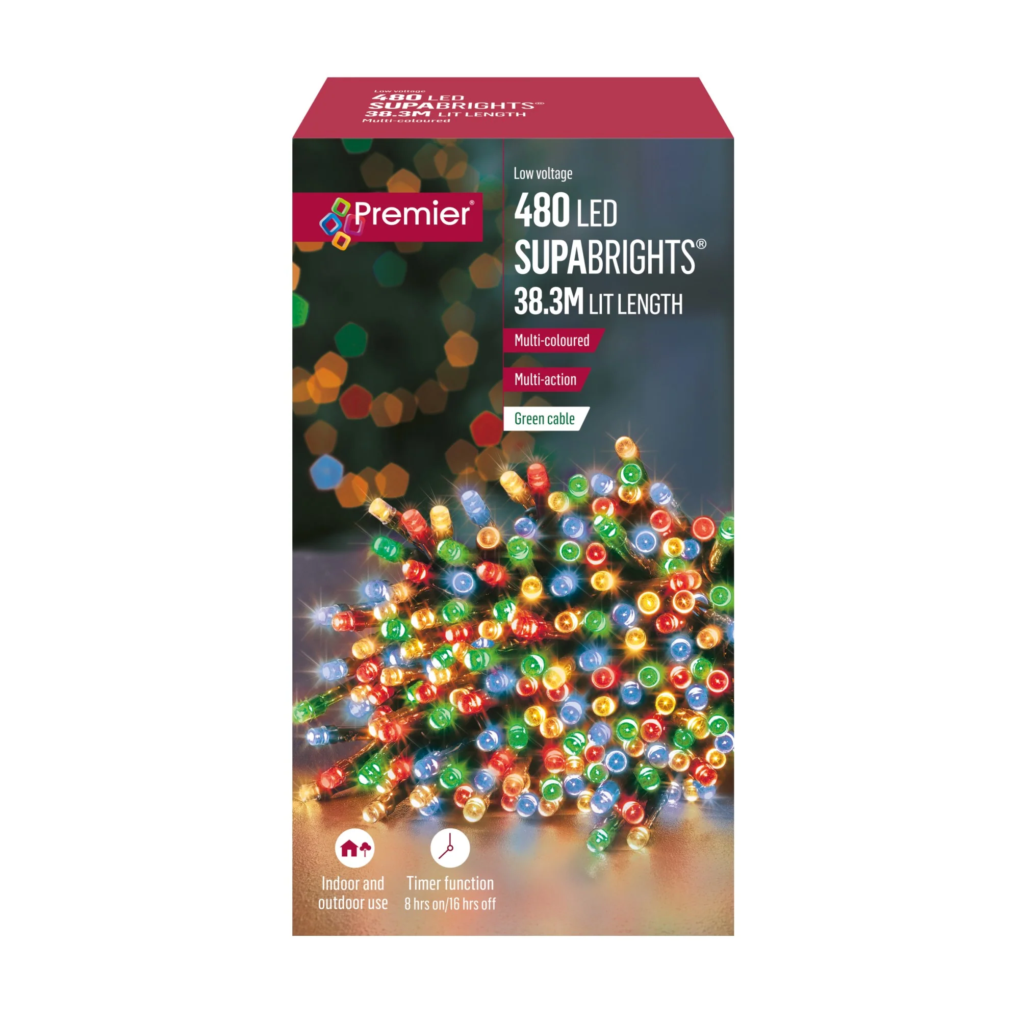 480 Multi Coloured Supabrights Multi Action LED String Lights with Timer - Image 3