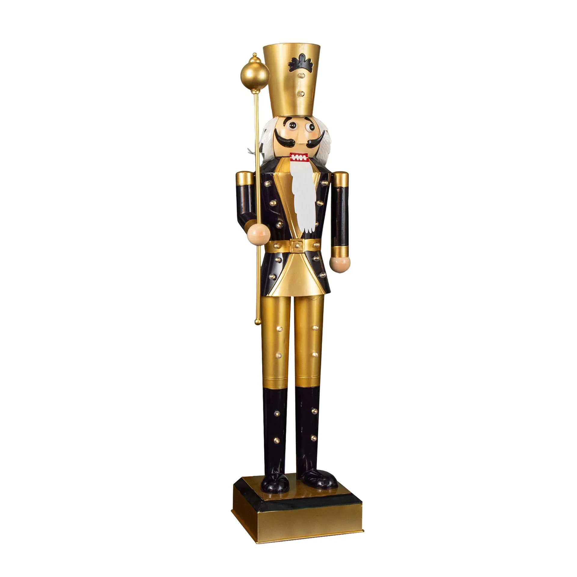 4ft Navy and Gold In Lit Christmas Nutcracker Guard - Image 6