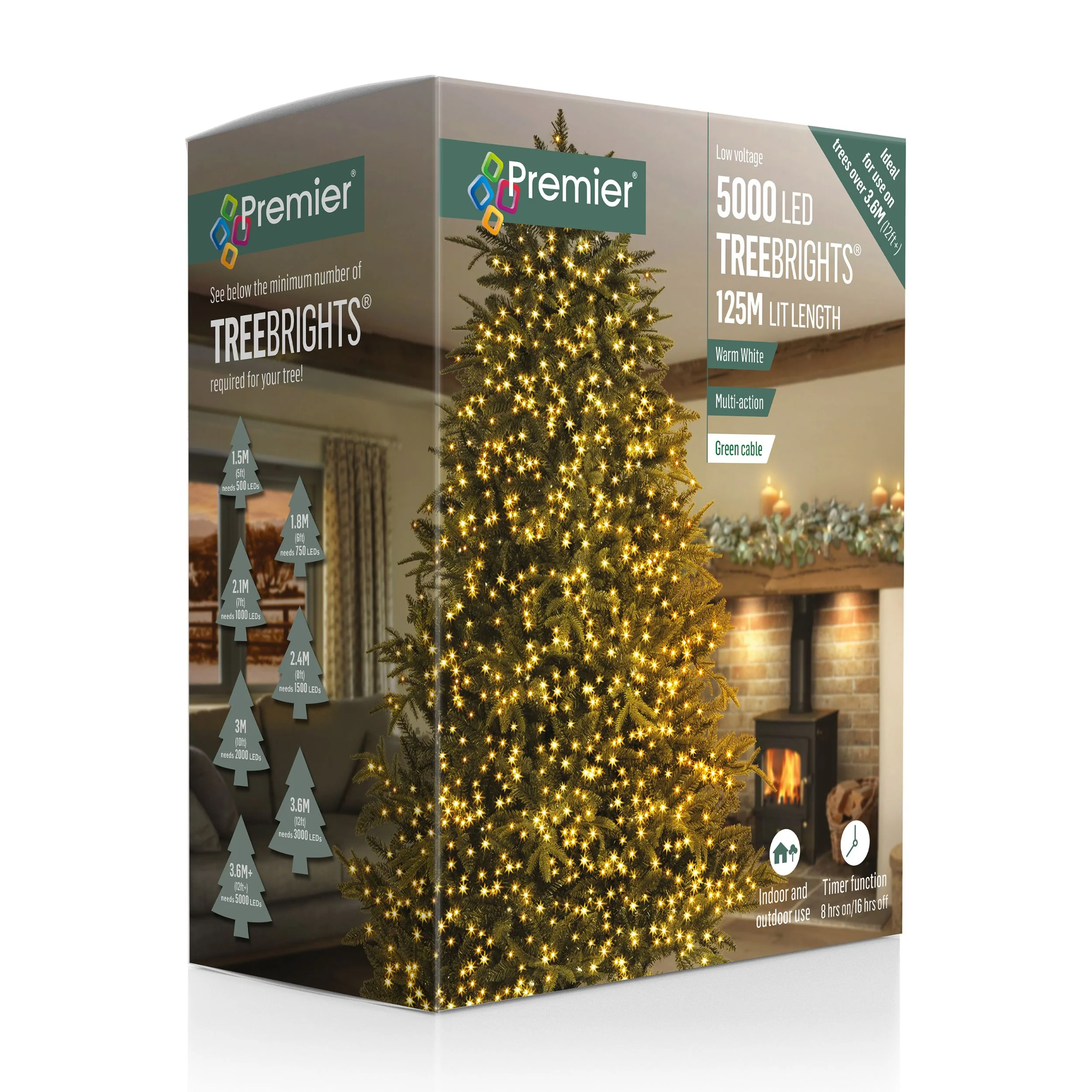 5000 Warm White Treebrights Multi Action LED Lights with Timer - Image 5