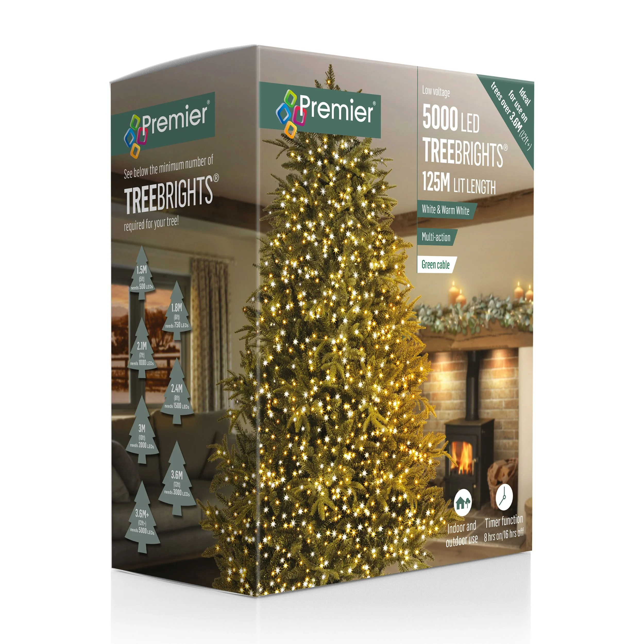 5000 White & Warm White Treebrights Multi Action LED Lights with Timer - Image 5