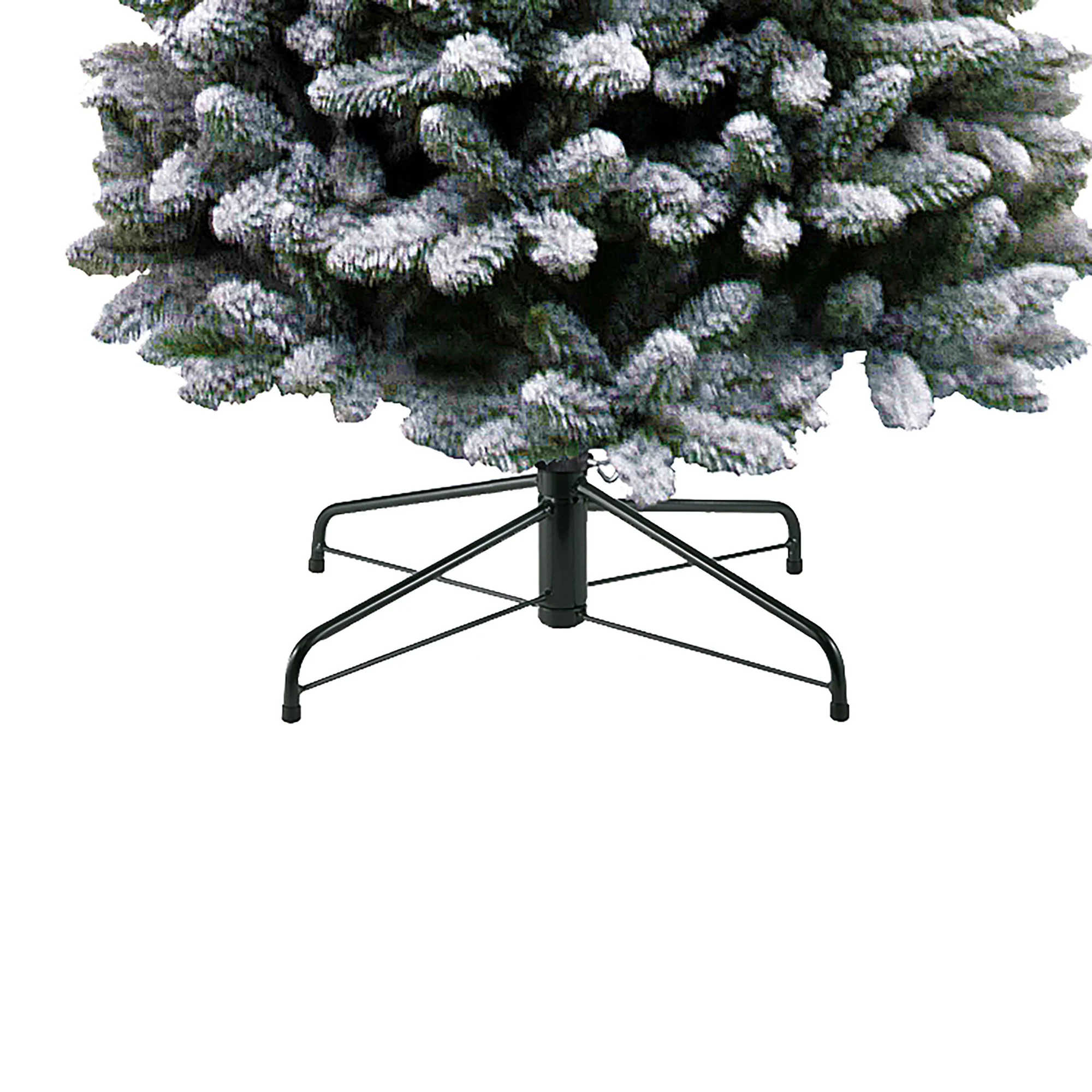 7.5ft Flocked Snowy Kingswood Fir Artificial Pencil Christmas Tree with Metal Stand - Image 4