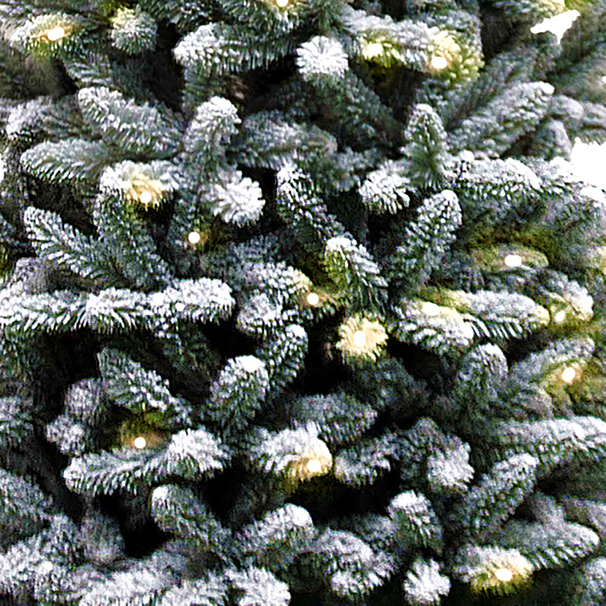 7.5ft Flocked Kingswood Fir Pre Lit with 350 Warm White LEDs Artificial Pencil Christmas Tree - Image 3
