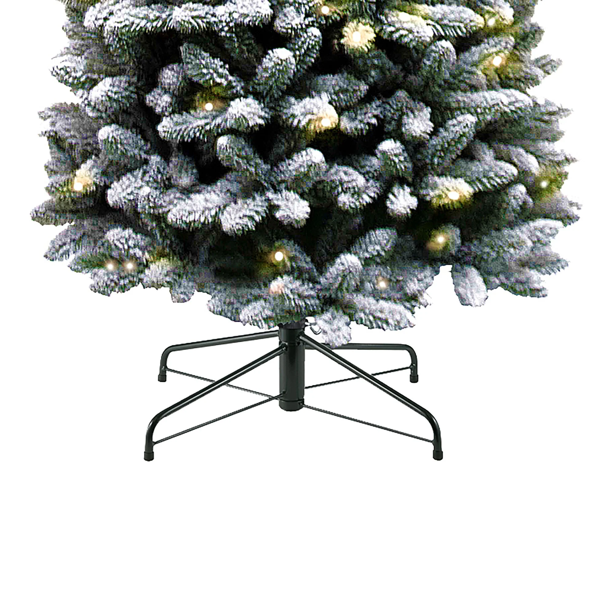 7.5ft Flocked Kingswood Fir Pre Lit with 350 Warm White LEDs Artificial Pencil Christmas Tree - Image 4