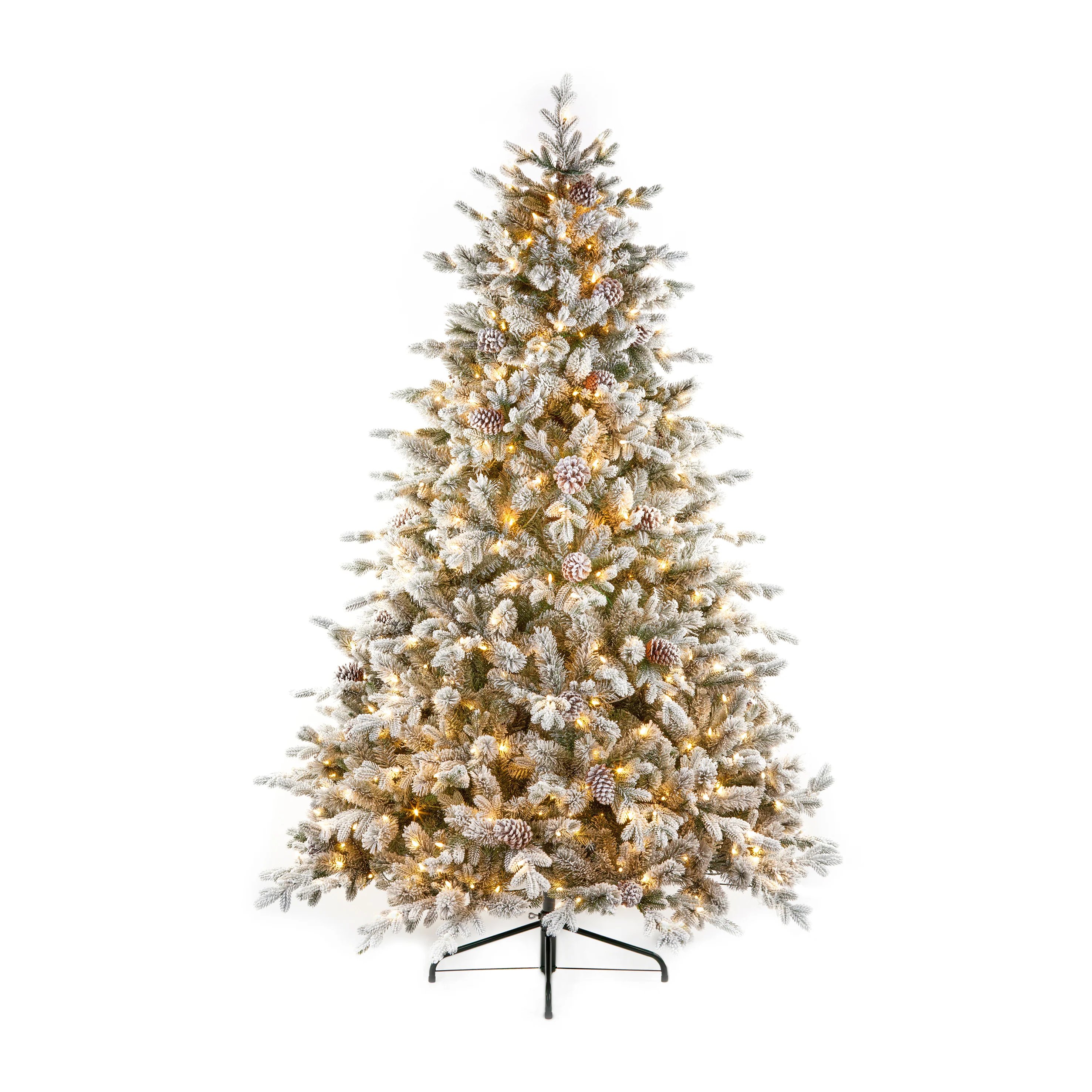 7.5ft Snowy Pre Lit Dorchester Spruce Luxury Real Feel Artificial Christmas Tree with 600 Warm White LED's - Image 3
