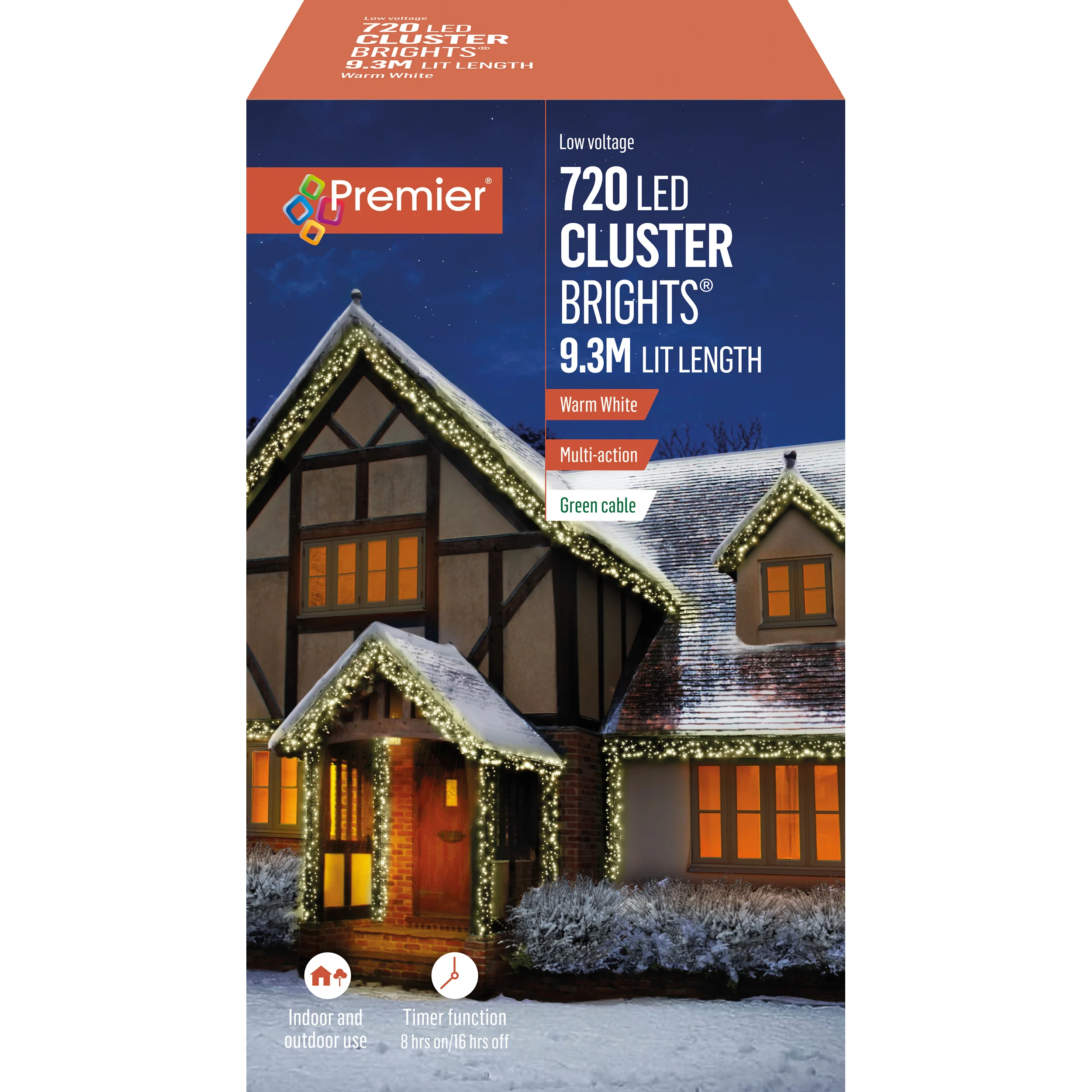 720 Warm White Multi Action LED Cluster Lights with Timer - Image 4