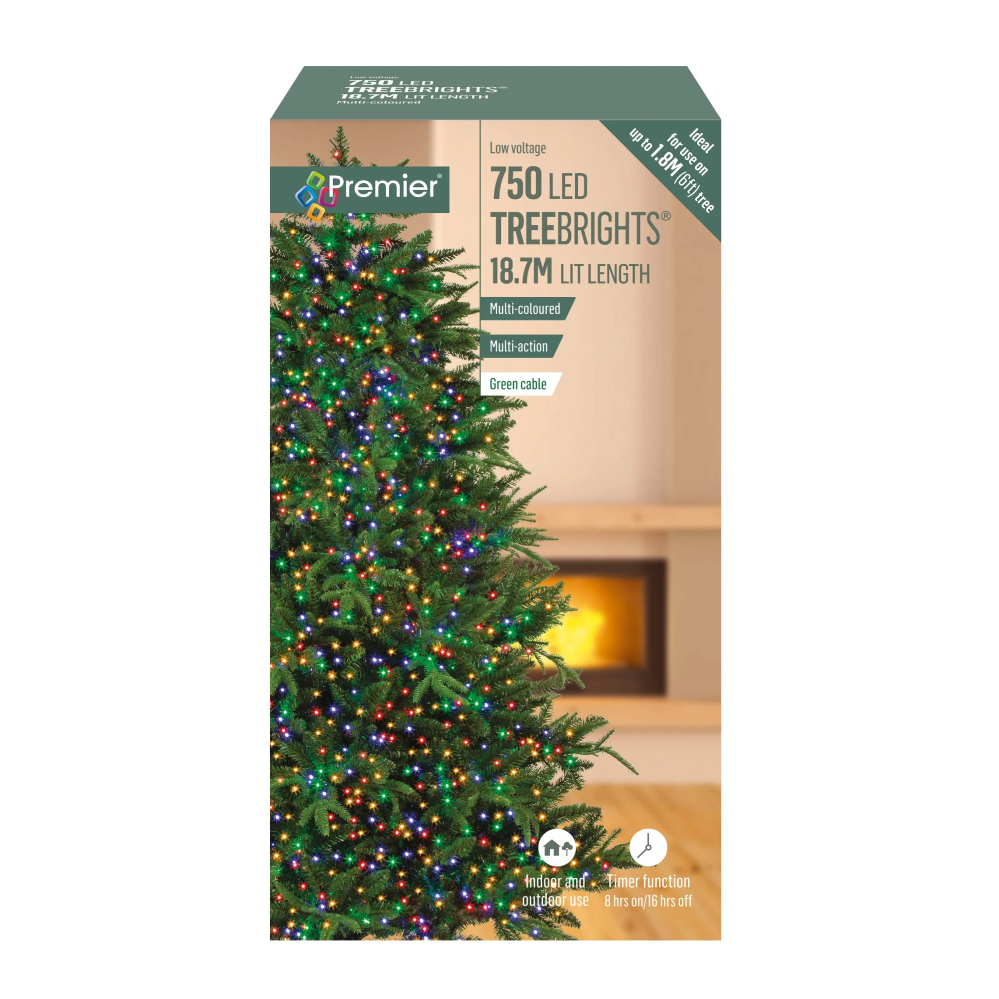 750 Multi Coloured Treebrights Multi Action LED Lights with Timer - Image 4