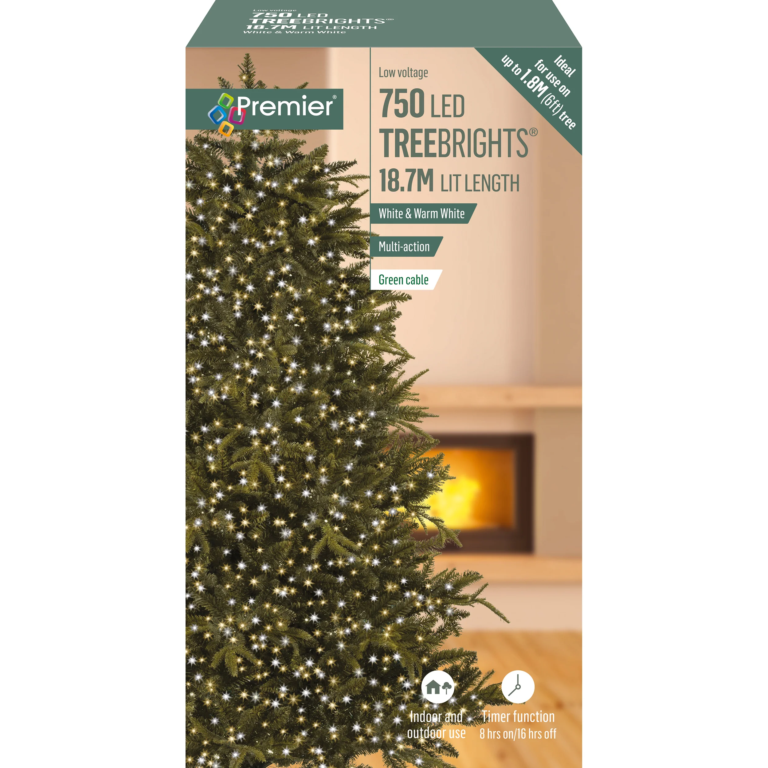 750 White and Warm White Treebrights Multi Action LED Lights with Timer - Image 2