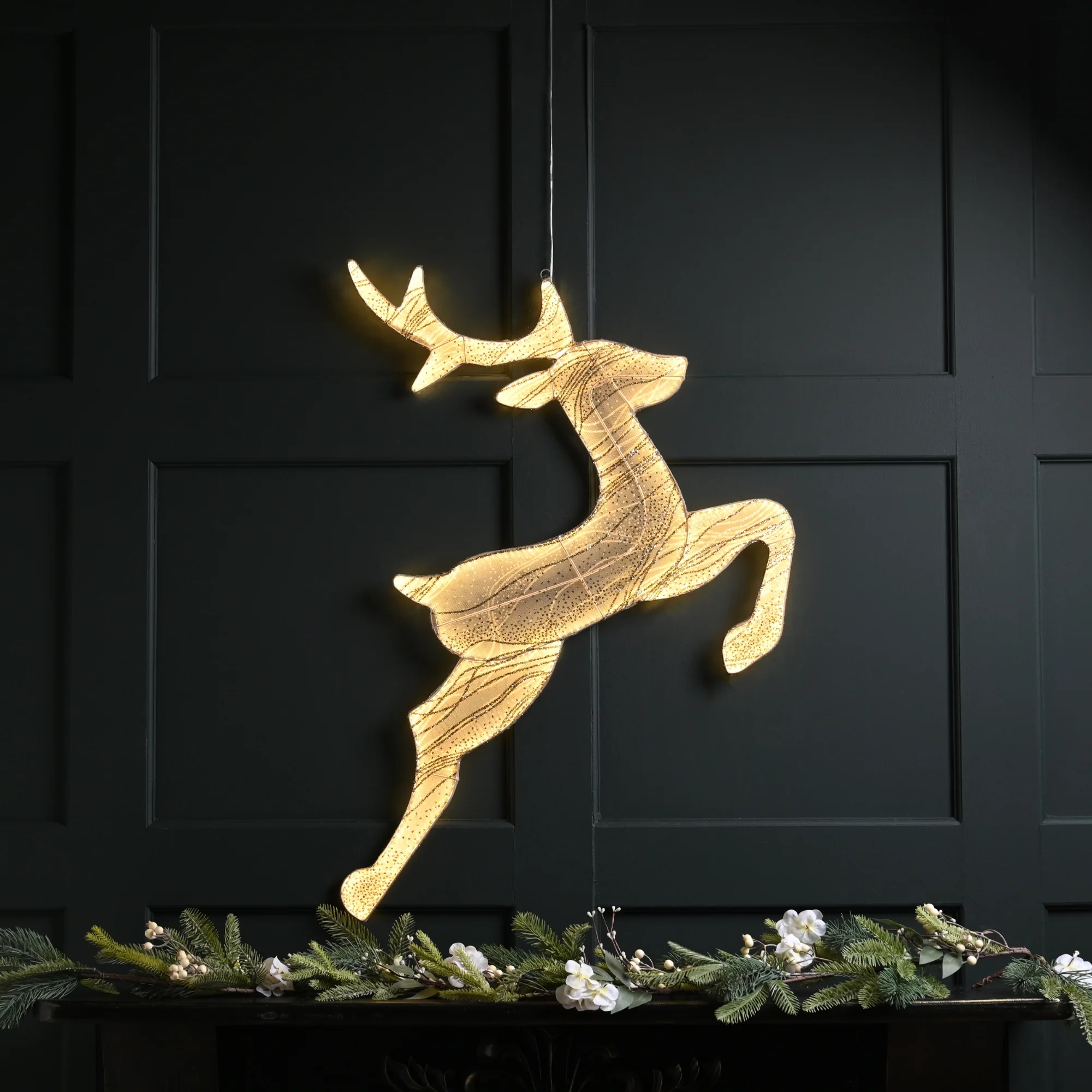 78cm Neon Flex Angel Glow Christmas Reindeer with 540 Warm White LEDs
