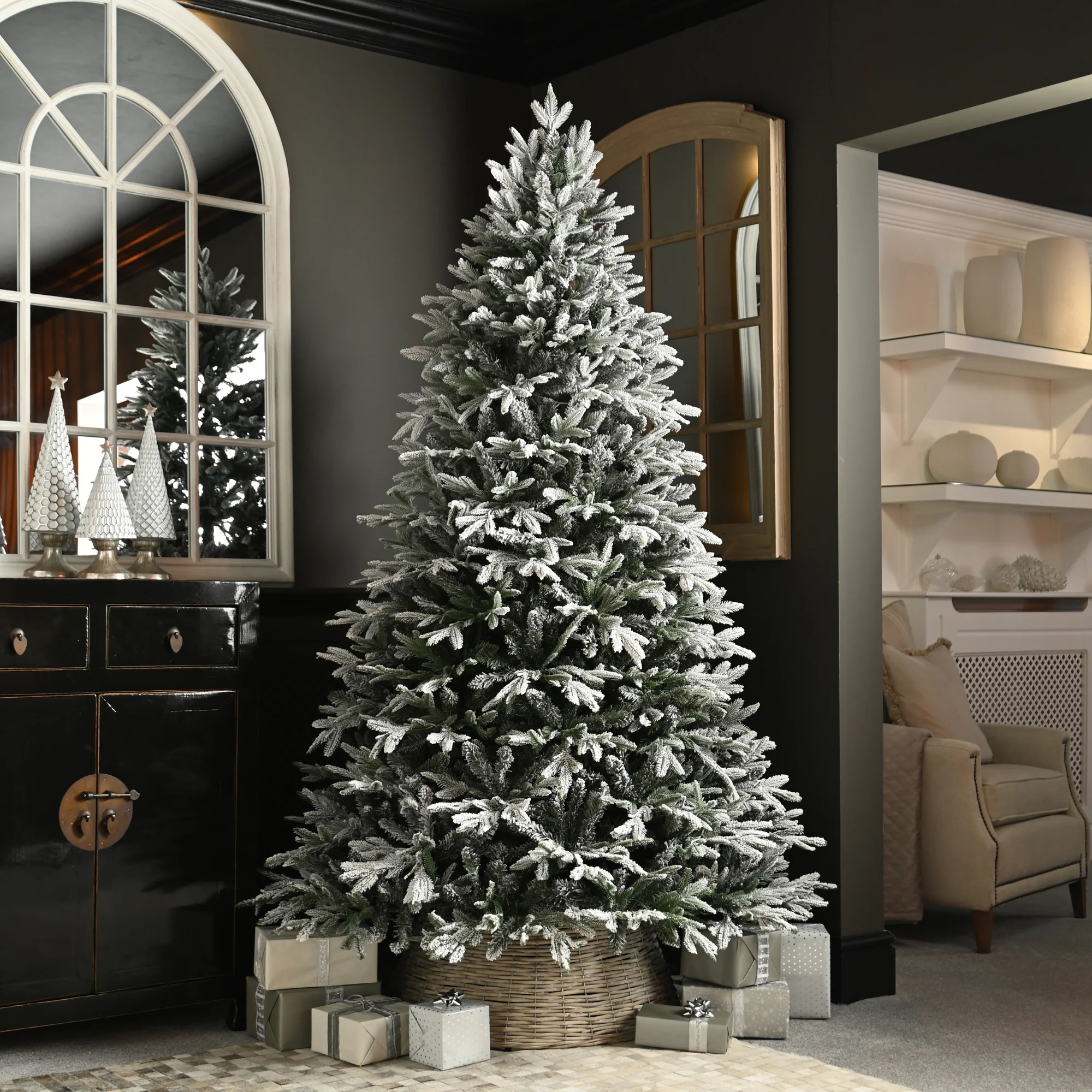 6ft Deluxe Grays Peak Flocked Pine Artificial Christmas Tree