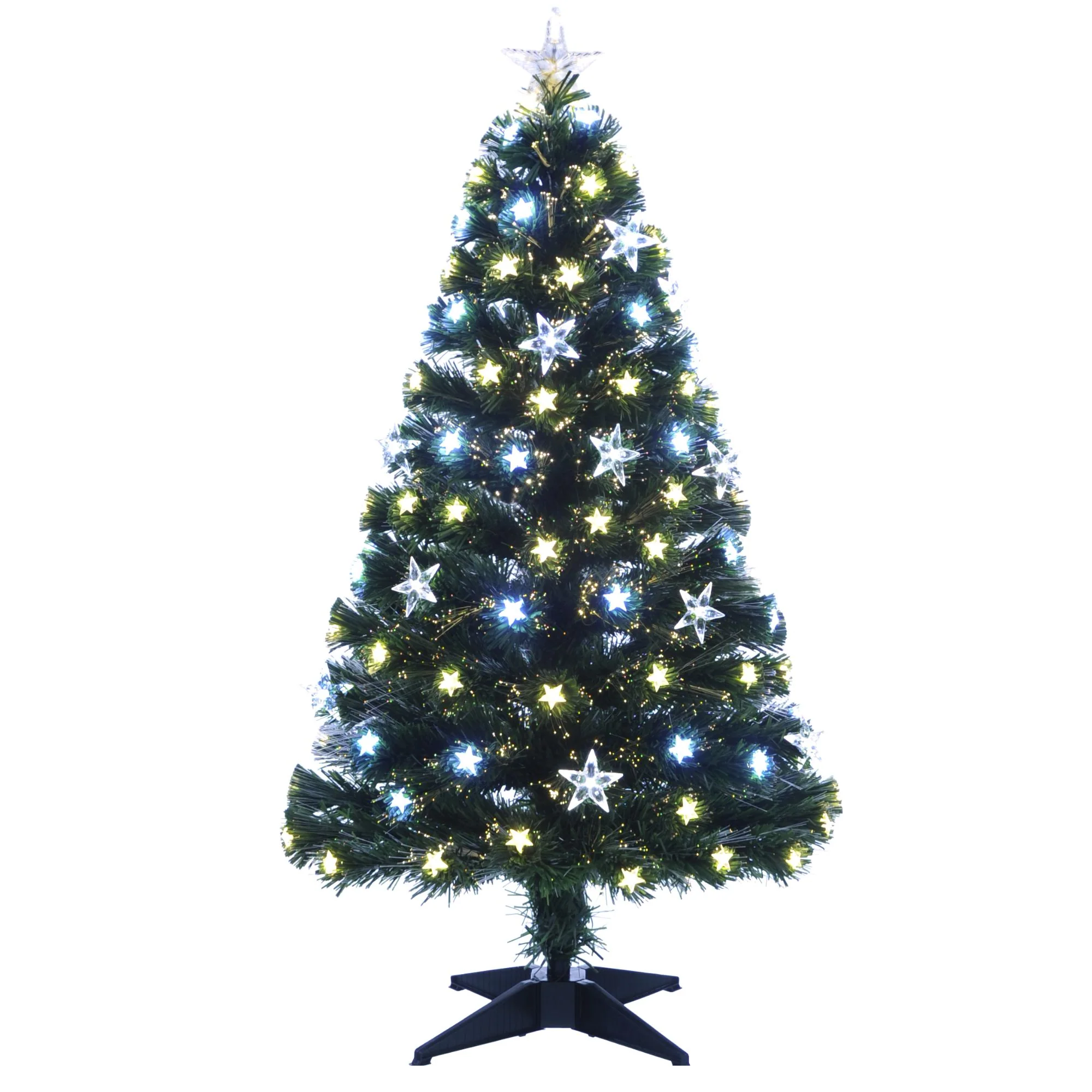 90cm White and Warm White LED Fibre Optic Stars Christmas Tree - Image 4