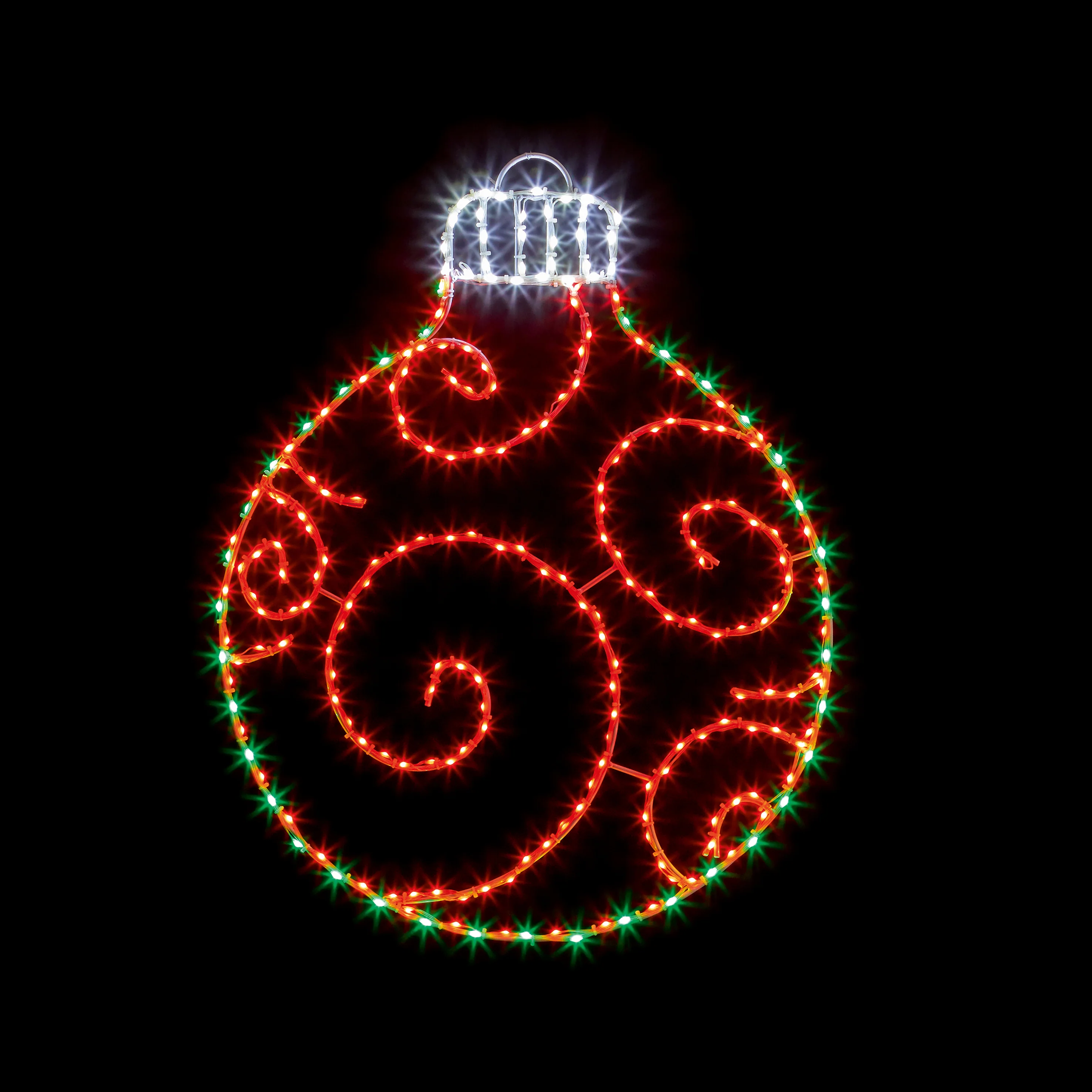 78cm Bauble Silhouette with 245 Red and Green Twinkling LEDs