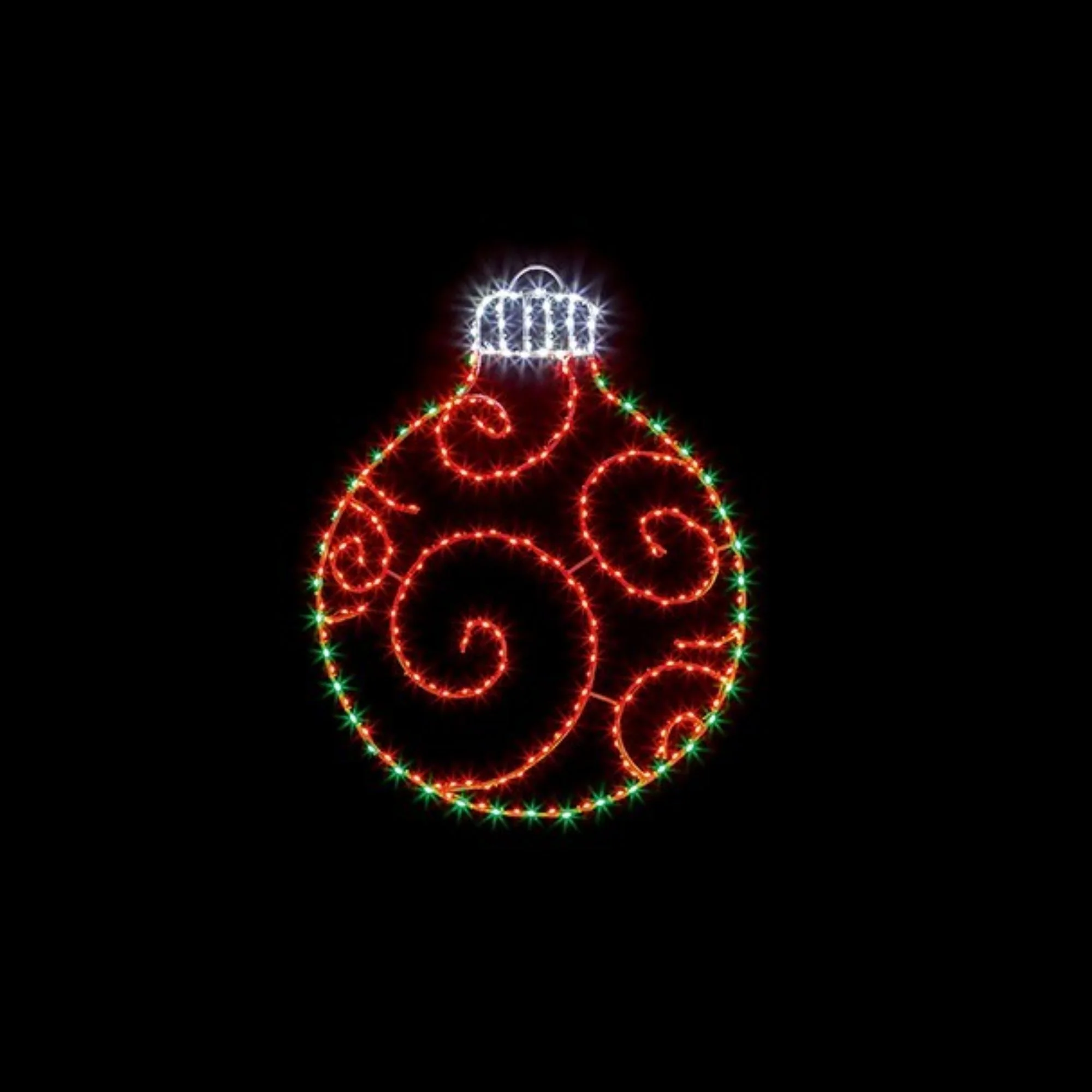 78cm Bauble Silhouette with 245 Red and Green Twinkling LEDs - Image 2