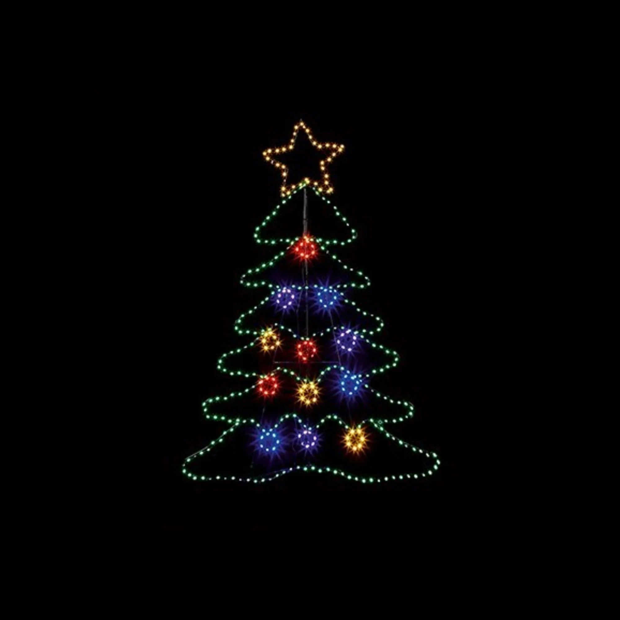1.2m Christmas Tree Motif with 385 Multicolour Twinkling LEDs - Image 2