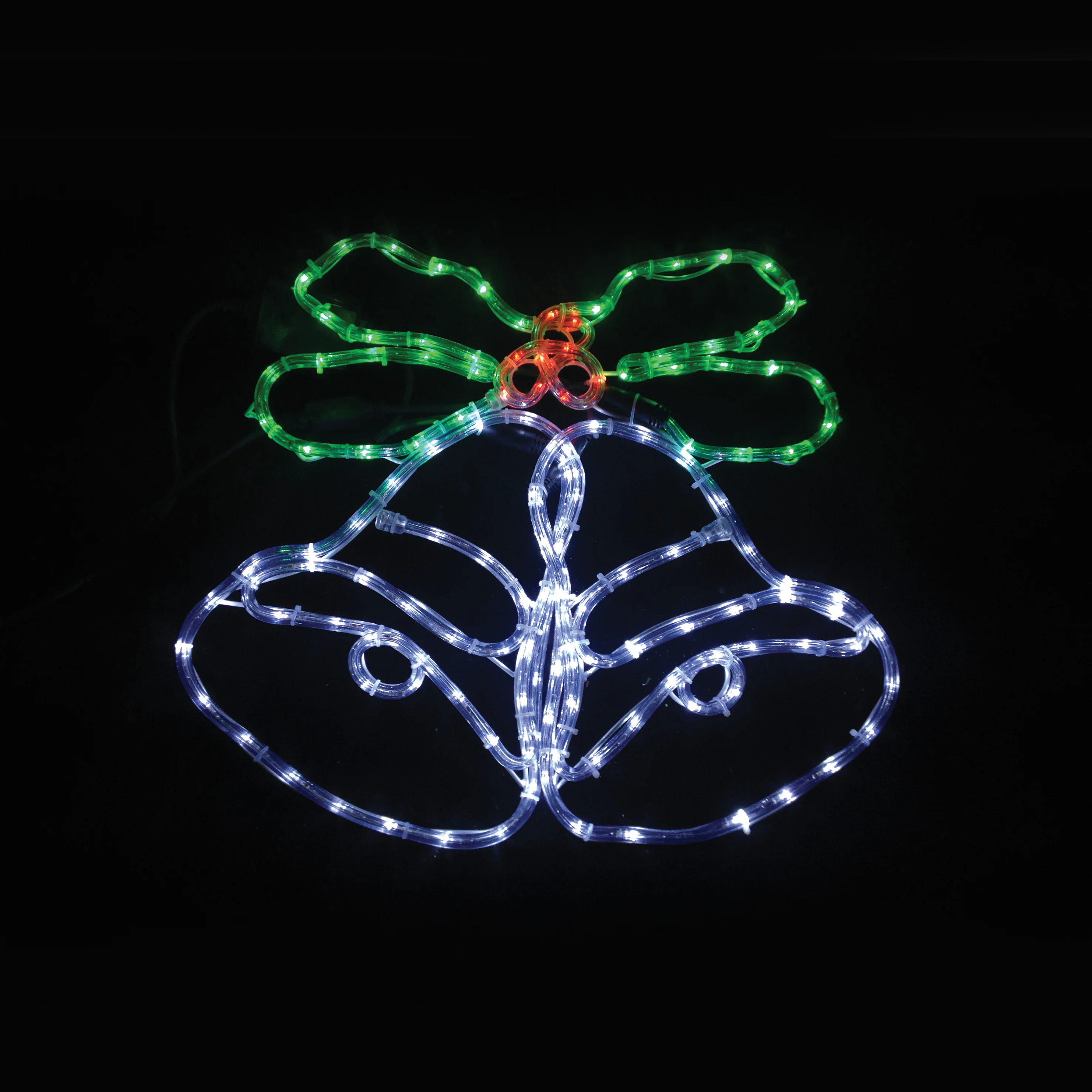 56cm Festive Bells and Holly Christmas Rope Light Silhouette - Image 2