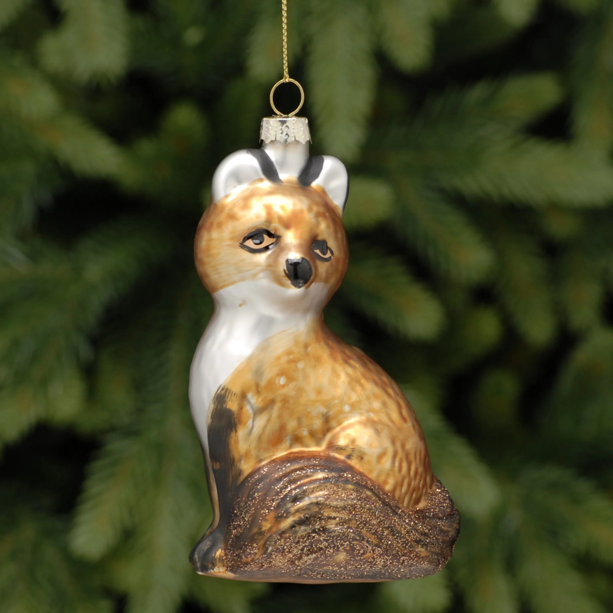 Glass Fox Christmas Tree Decoration