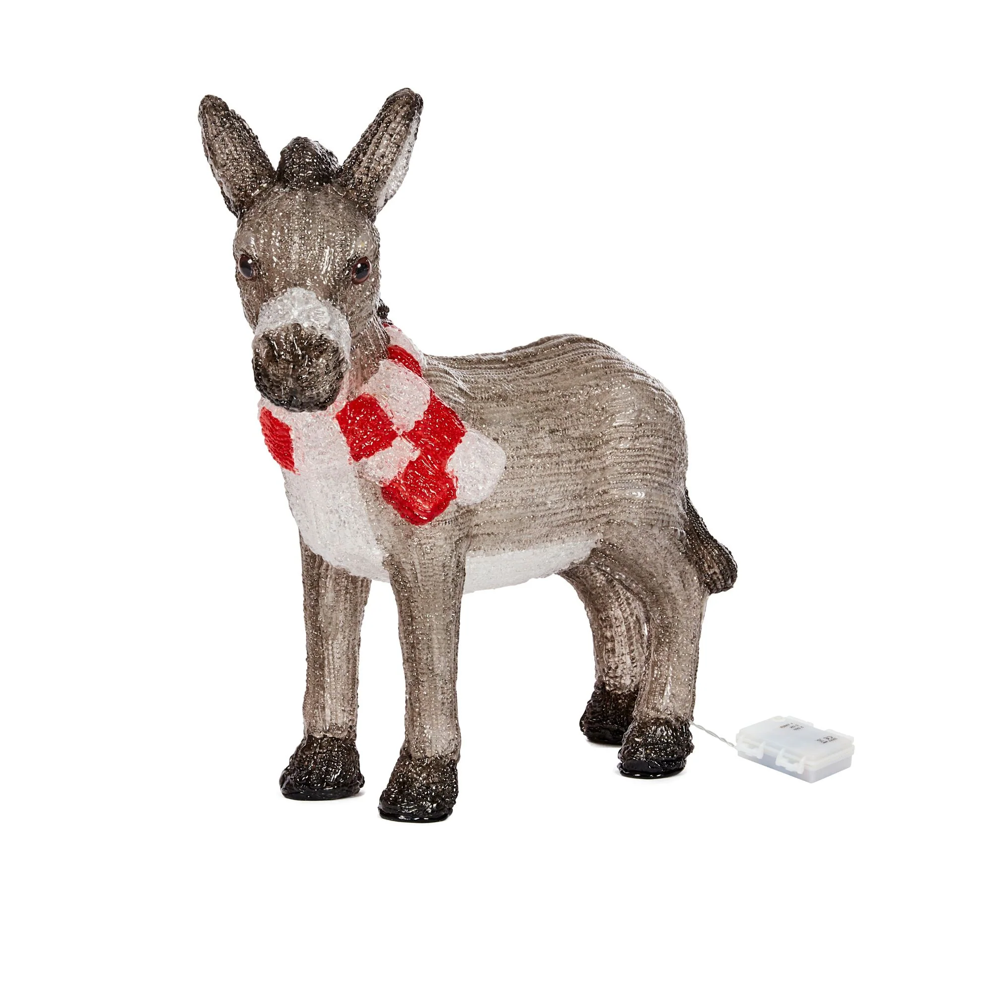 Festive Nativity Donkey Christmas Acrylic with Cool White LEDs - Image 2