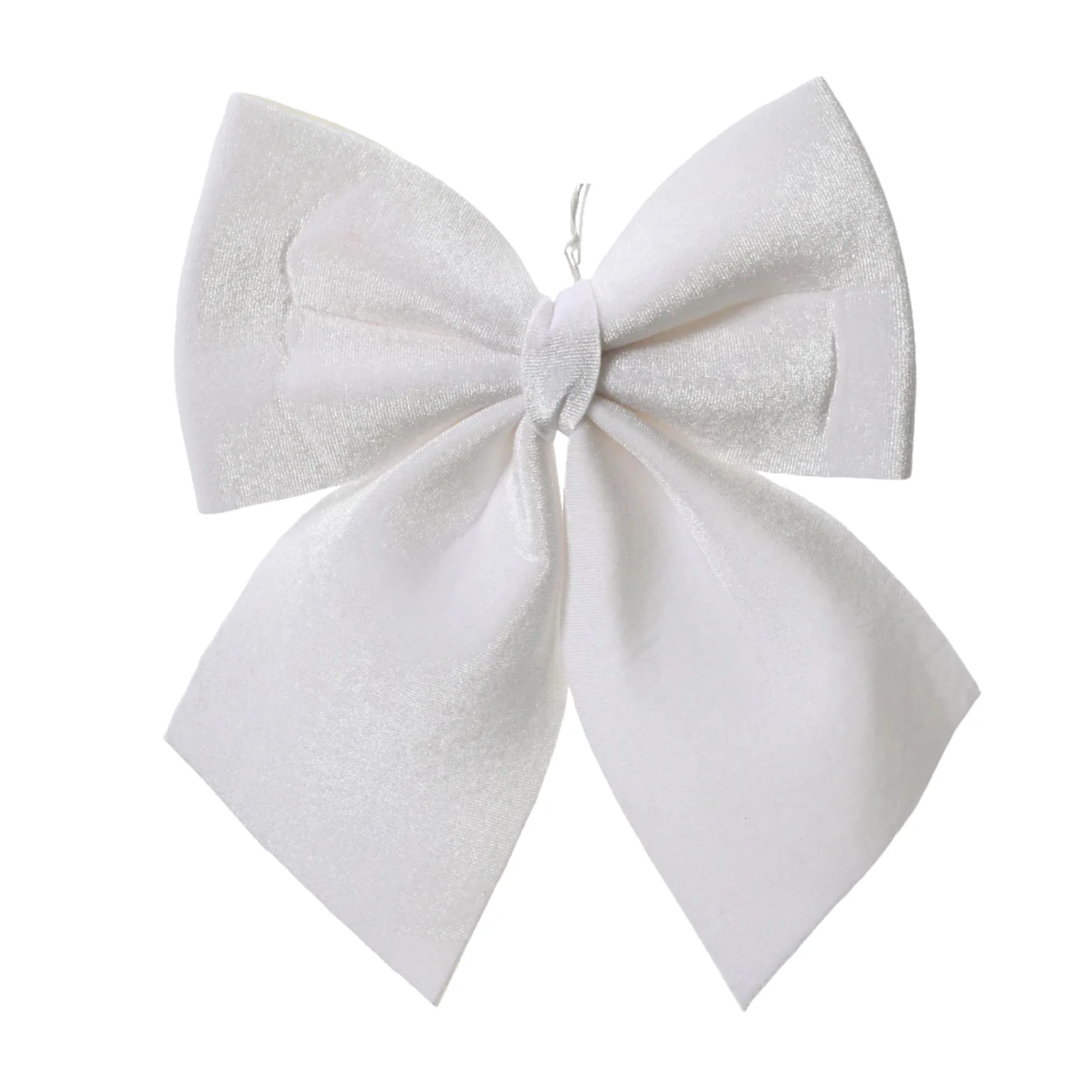 Large 24cm White Bow Christmas Tree Decoration