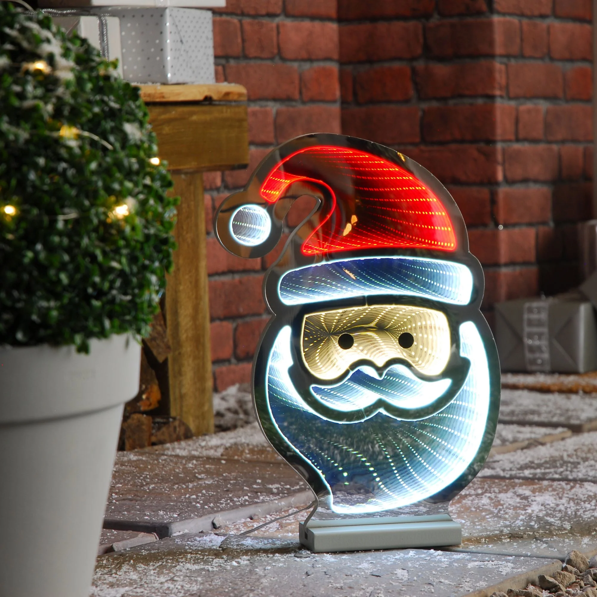 40cm Magical Santa Face Christmas Infinity Light