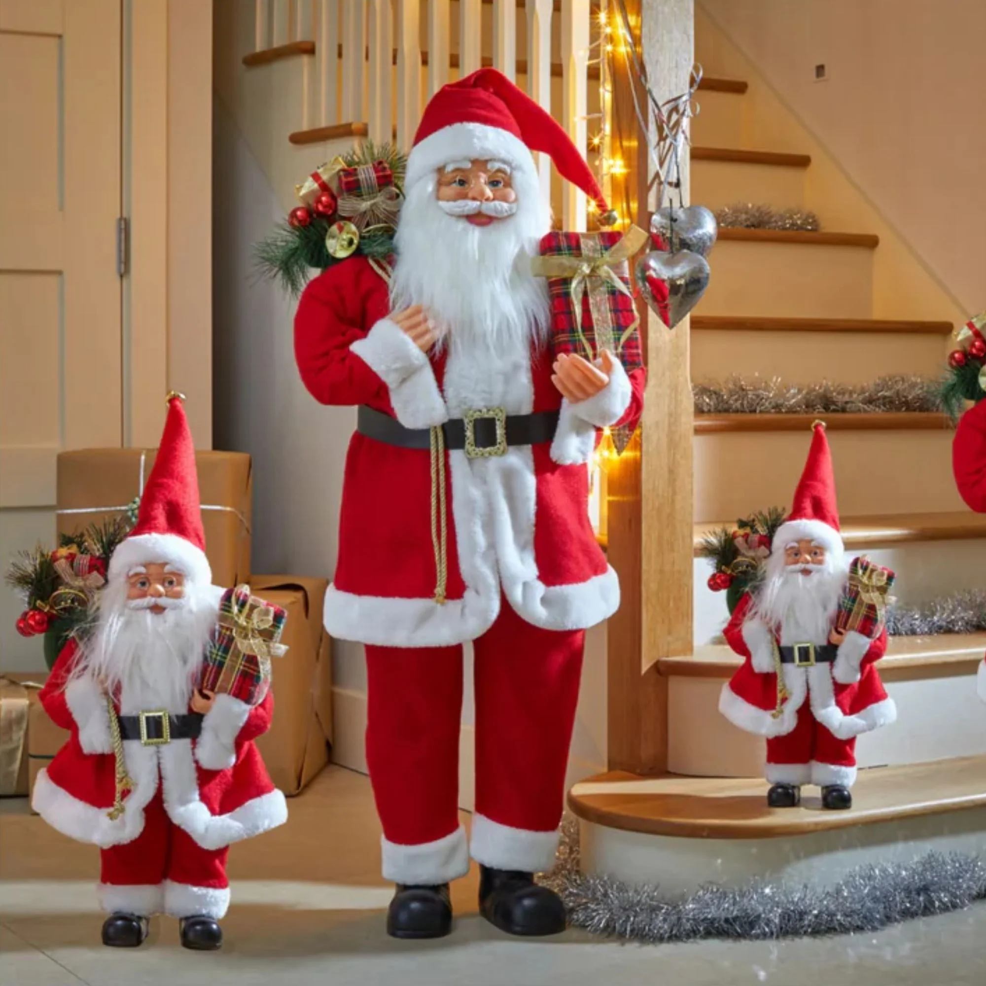 1.1m Luxury Giant Standing Santa with Red Suit Display - Image 3