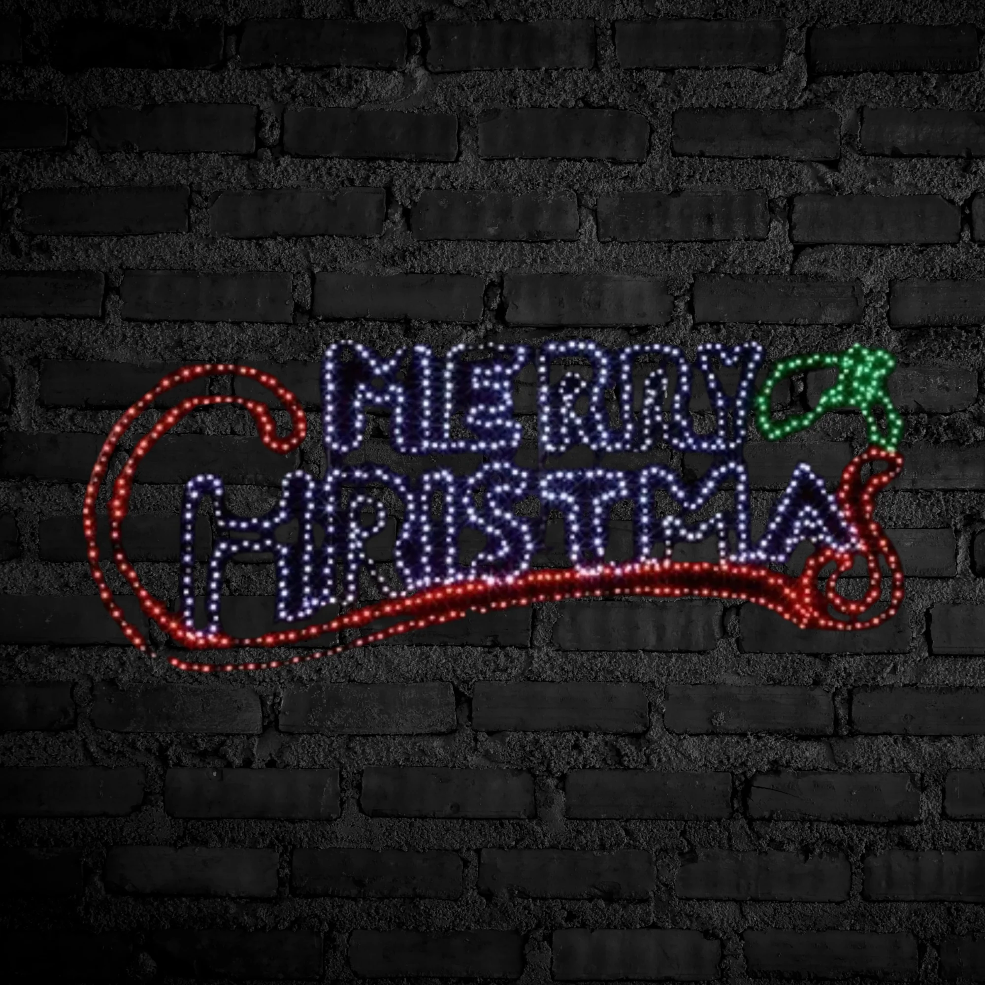 2m Giant Merry Christmas Motif with 938 Multi Coloured Twinkling LEDs