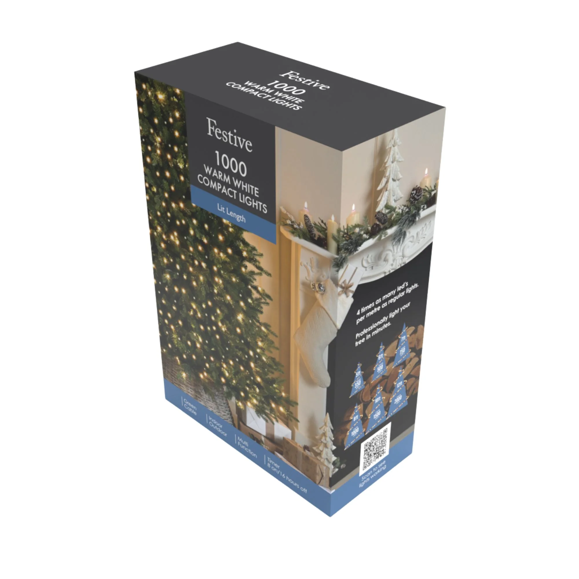Set of 1000 Compact Warm White LED Christmas Lights - Image 3