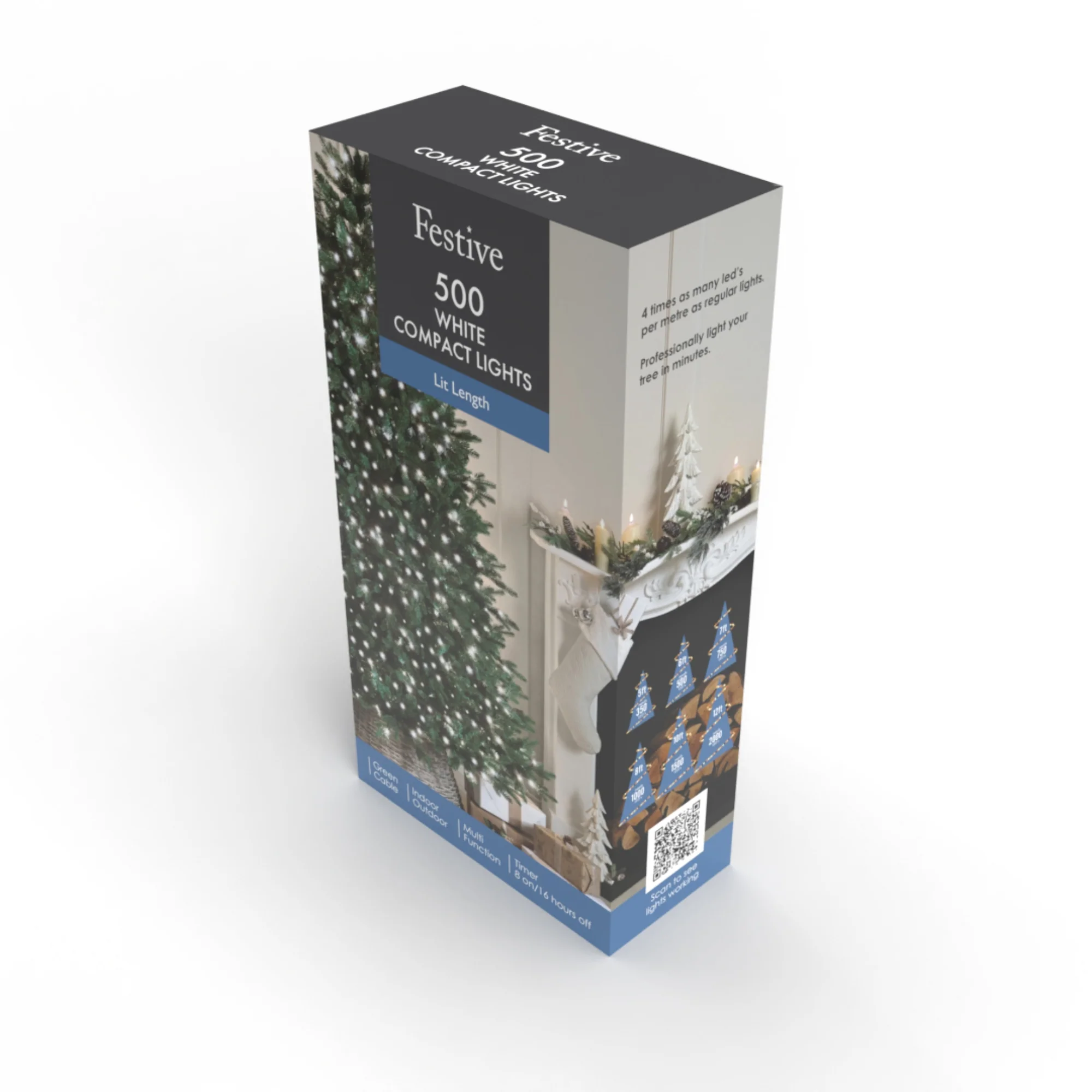 Set of 500 Compact White Christmas Lights - Image 3