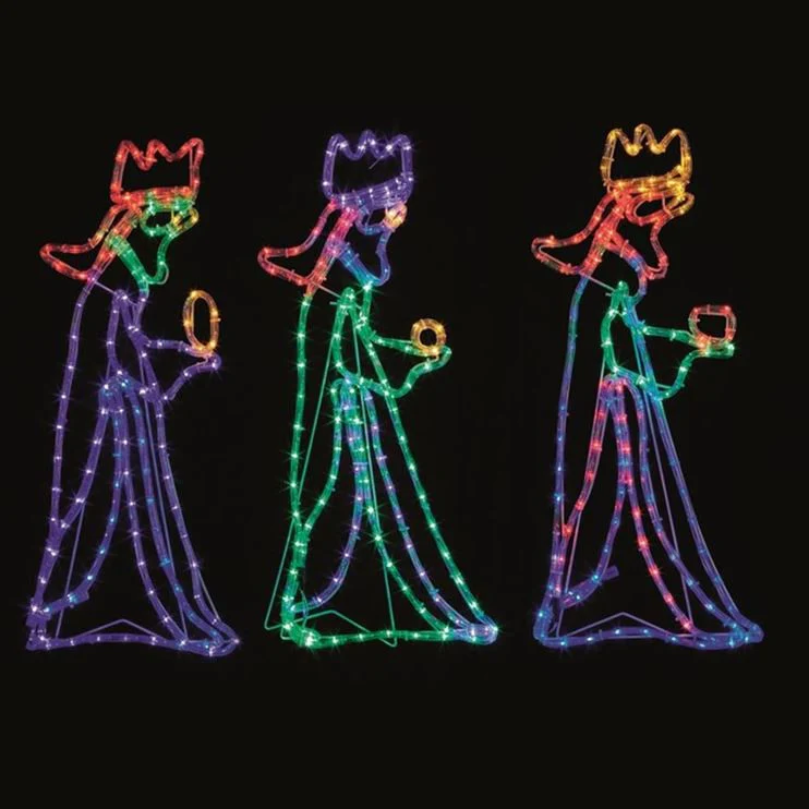 Three Wise Men Christmas Nativity Rope Light Silhouette - Image 2