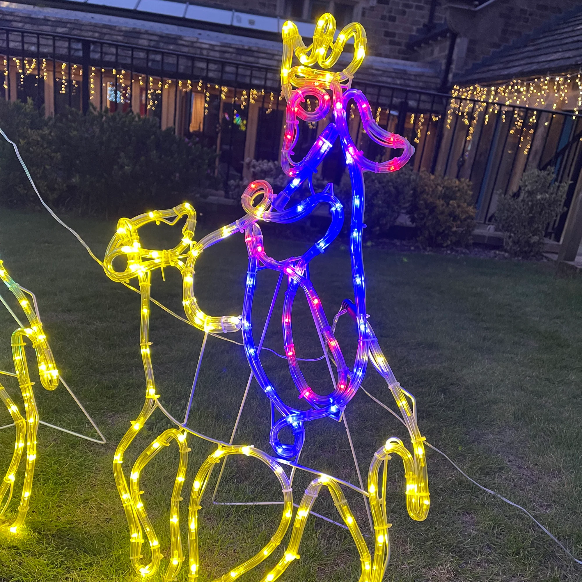 70cm Three Wise Men on Camels Rope Light Silhouettes with 420 Multi Coloured LEDs - Image 4